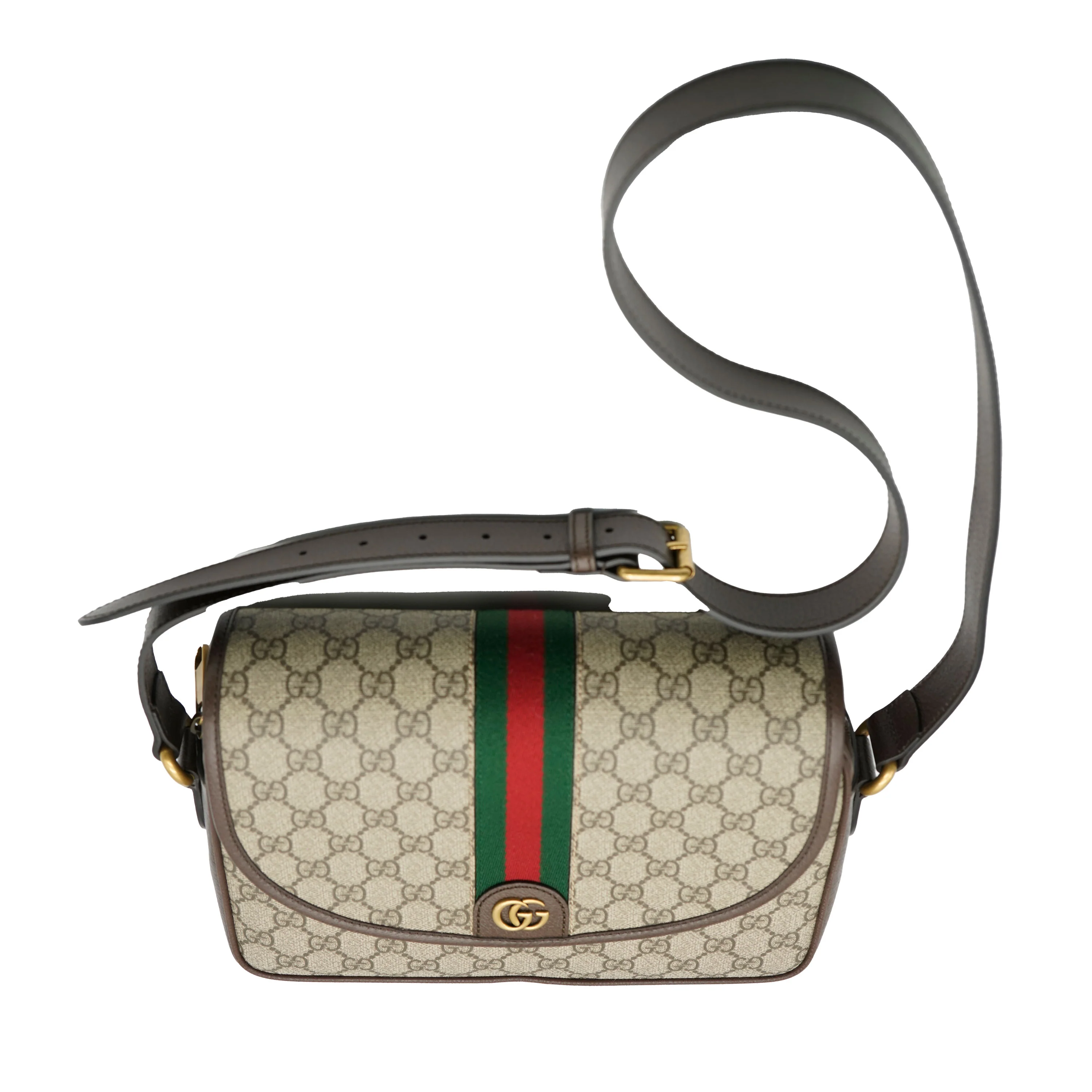 Beige GG Supreme Canvas Medium Ophidia Crossbody Bag - Image 2