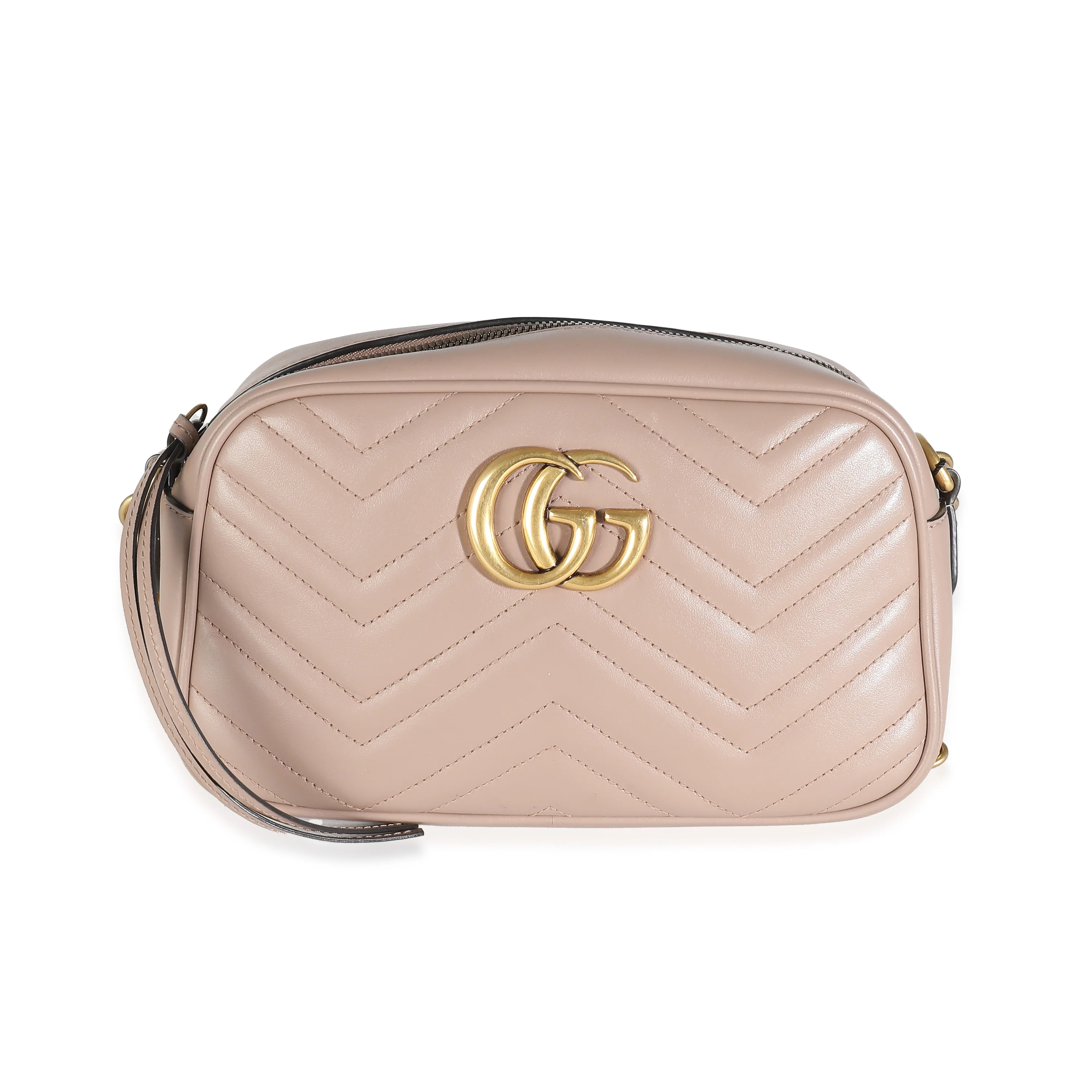 Gucci Dusty Pink Matelassé Leather Small GG Marmont Bag