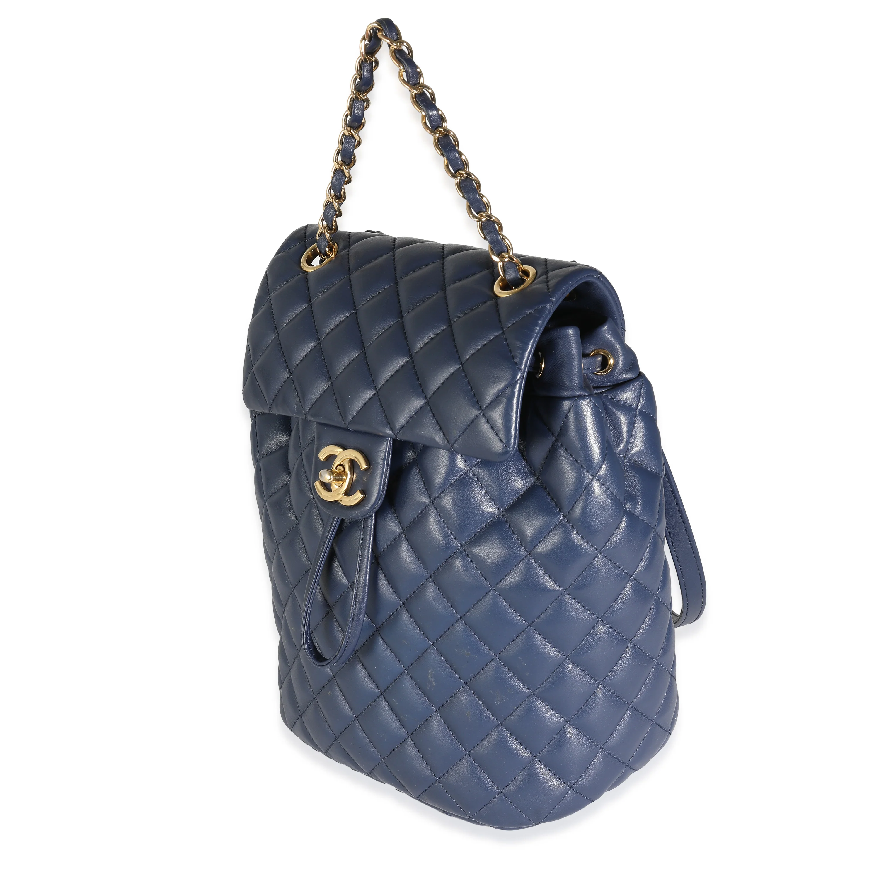 Navy Quilted Lambskin Small Urban Spirit Backpack - Image 2