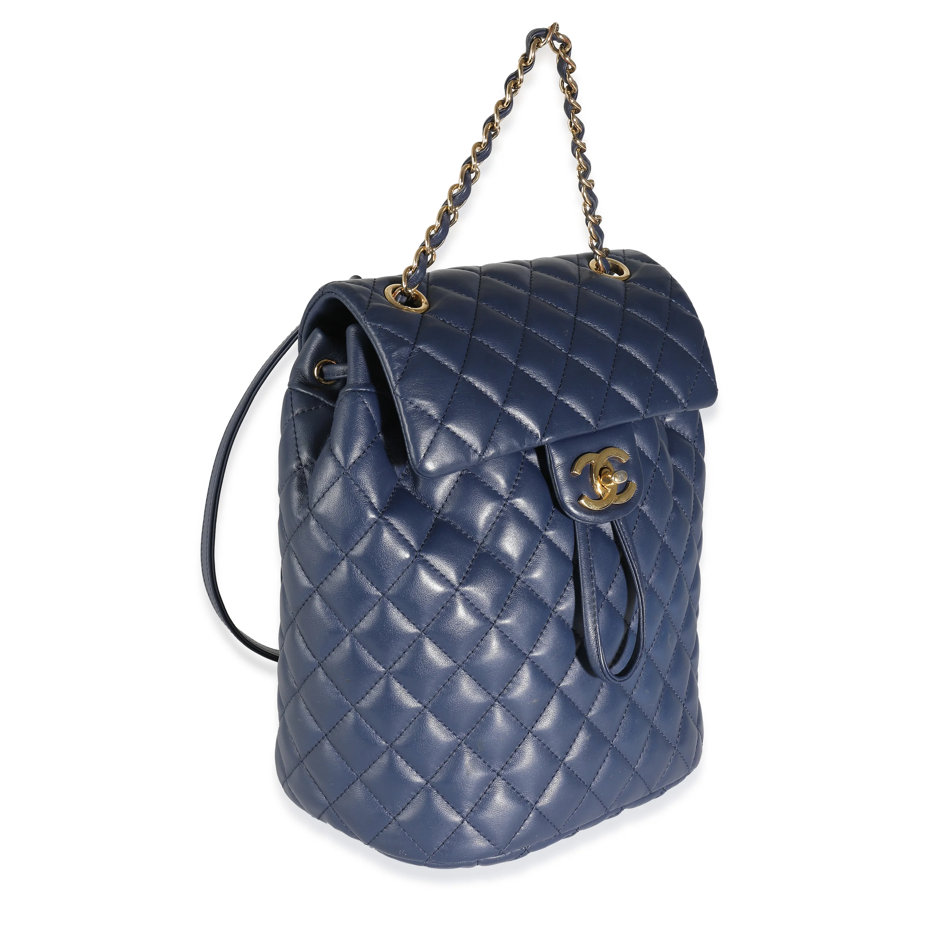 Navy Quilted Lambskin Small Urban Spirit Backpack - Image 3