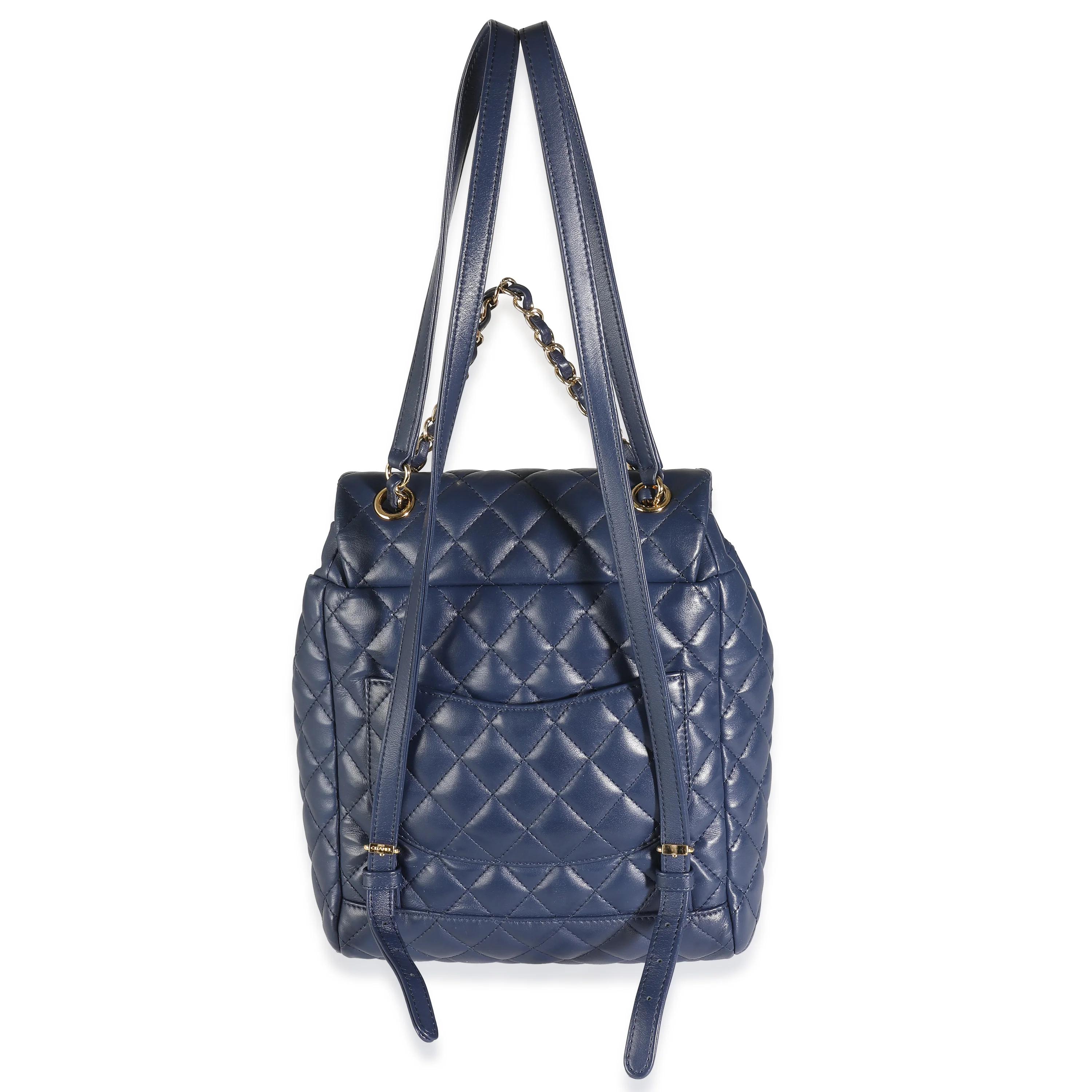 Navy Quilted Lambskin Small Urban Spirit Backpack - Image 4