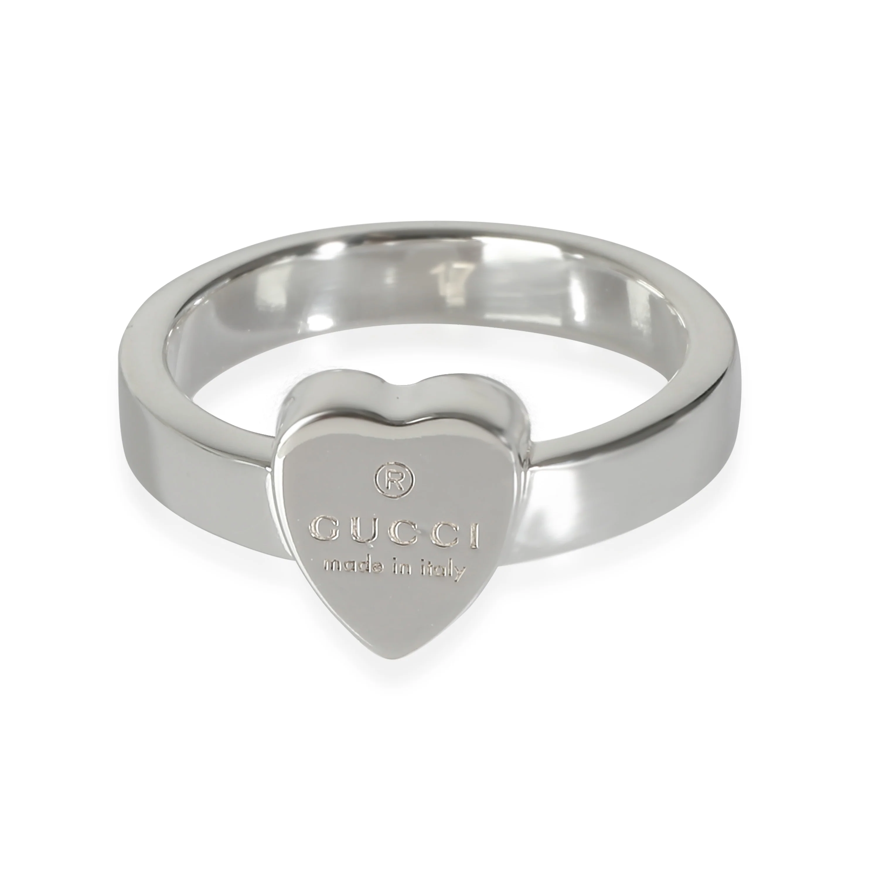 Gucci Trademark Heart Fashion Ring in Sterling Silver