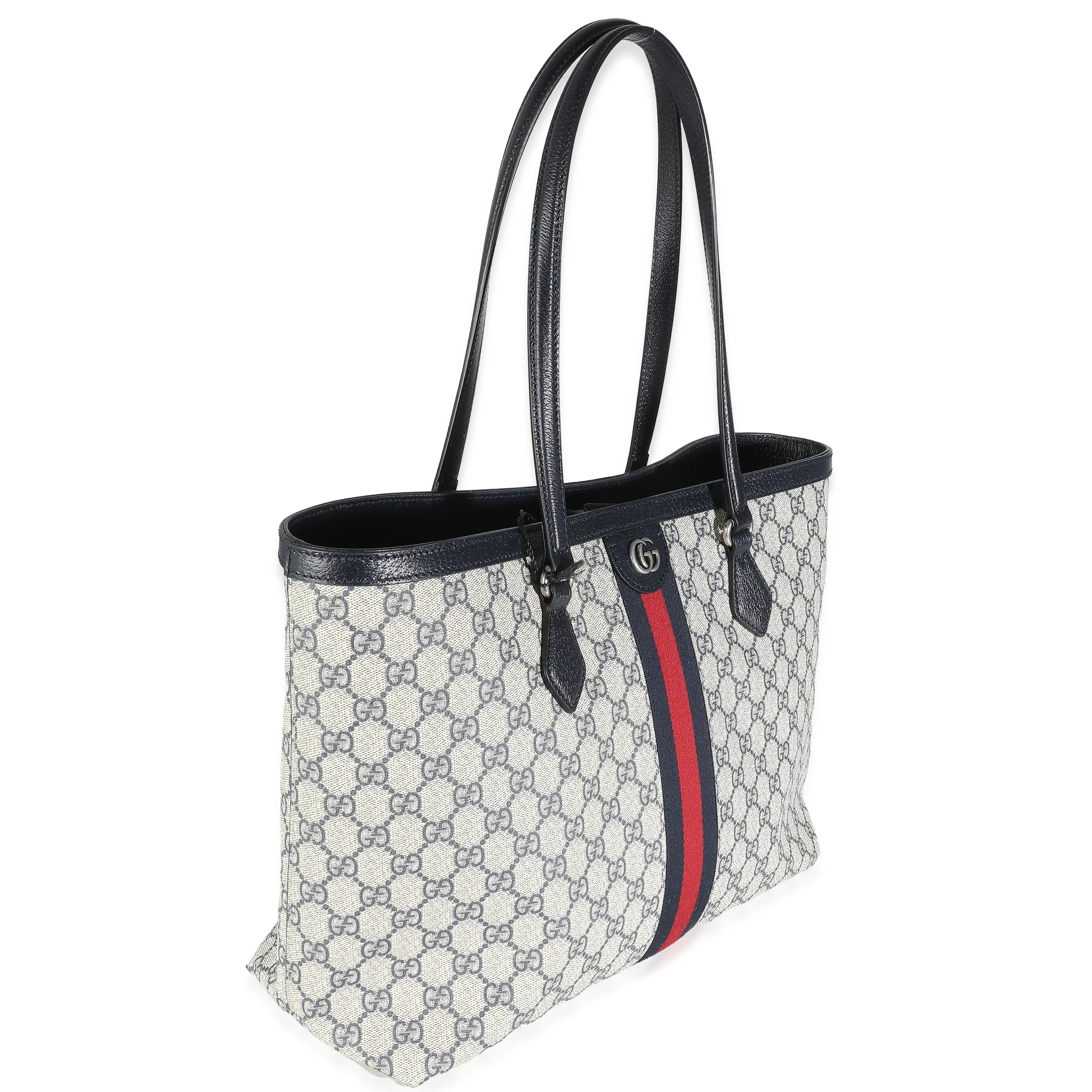 Gucci Beige Blue GG Supreme Canvas Medium Ophidia GG Tote - Image 3