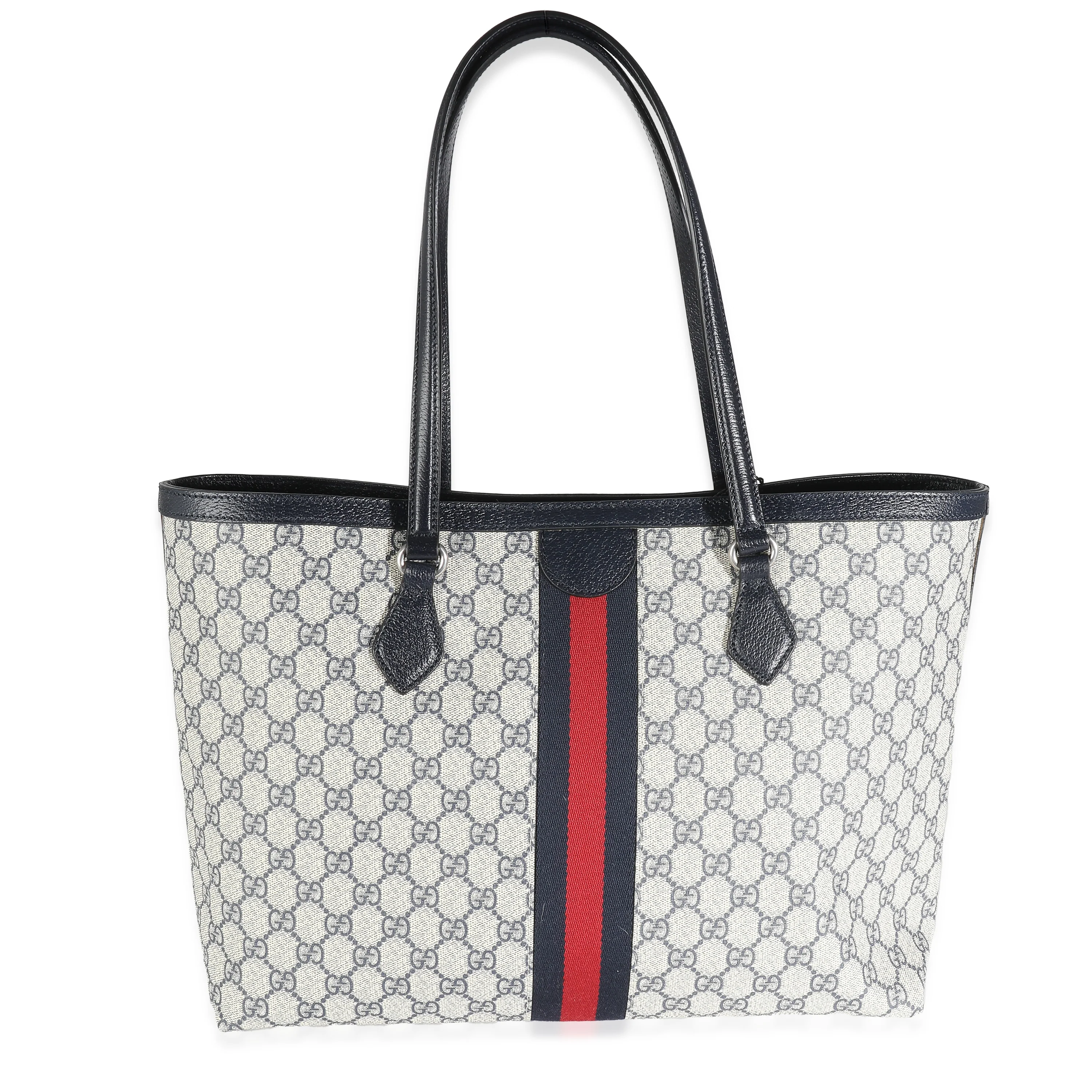 Gucci Beige Blue GG Supreme Canvas Medium Ophidia GG Tote - Image 4