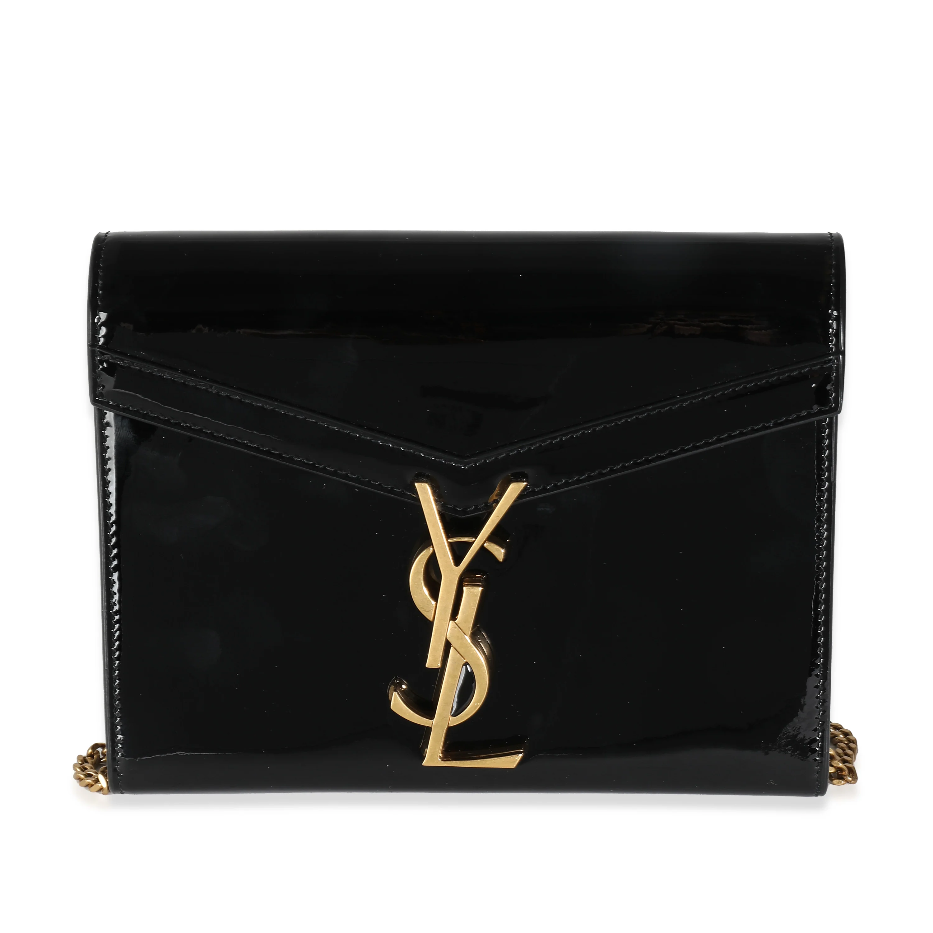 Black Patent Cassandre Chain Bag
