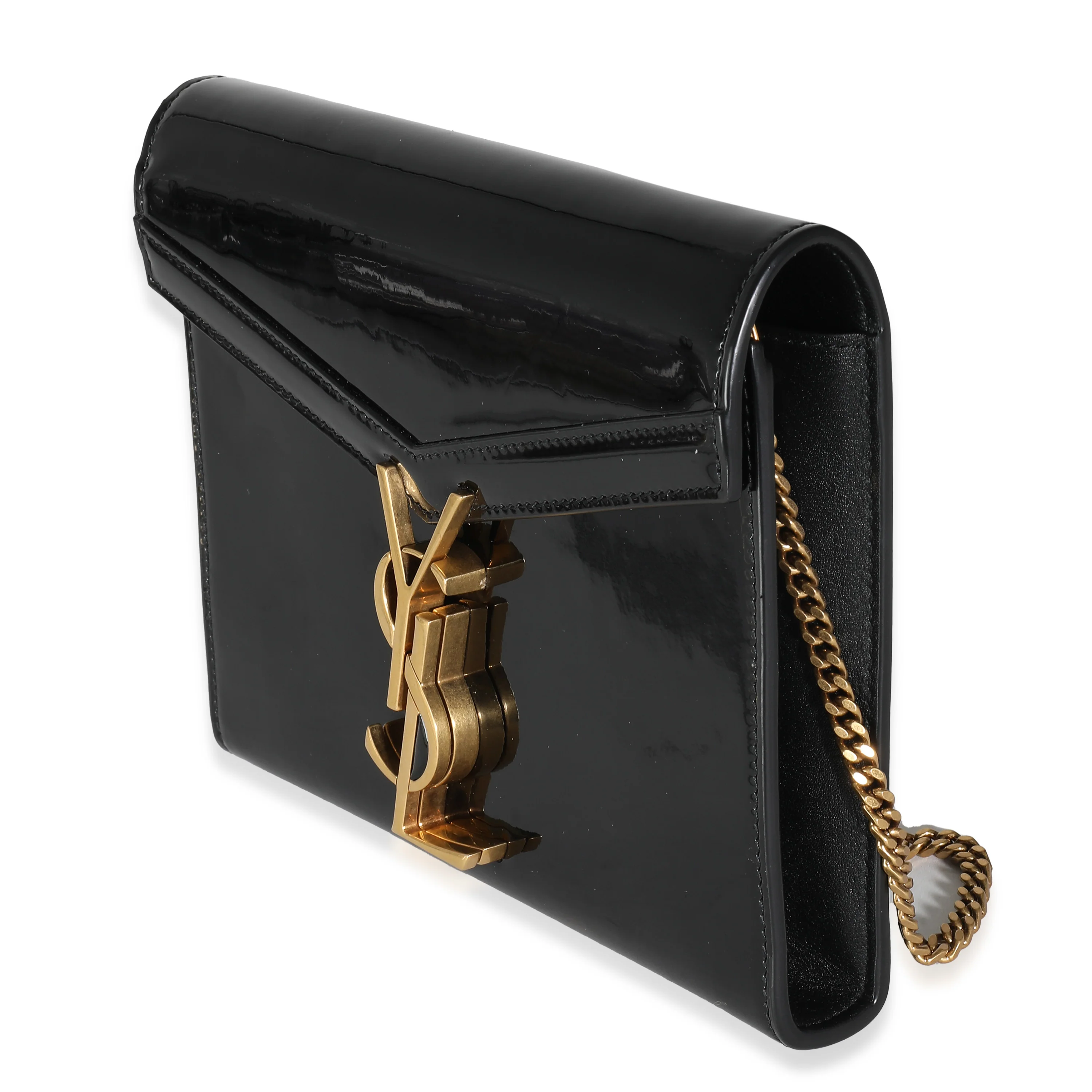 Black Patent Cassandre Chain Bag - Image 4