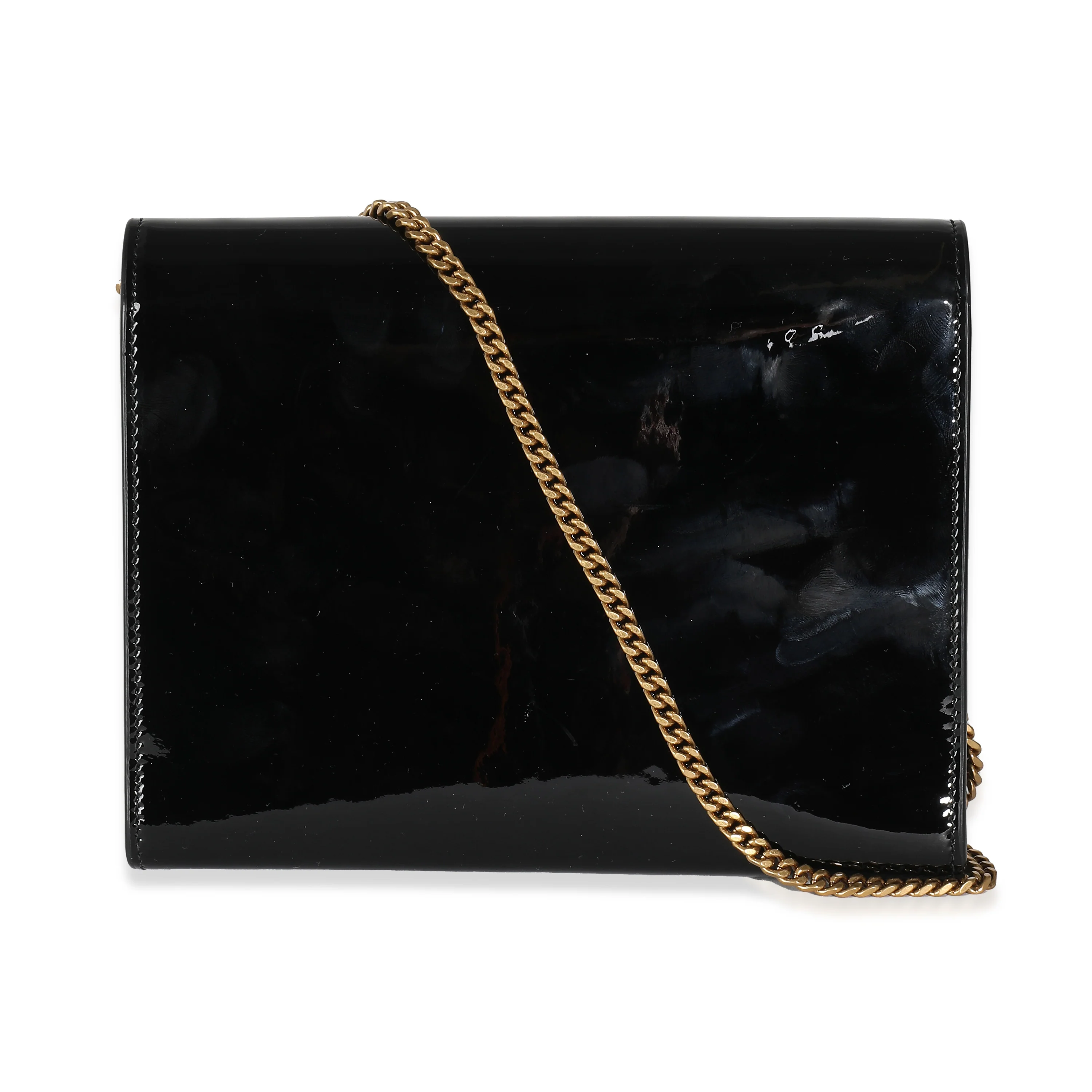 Black Patent Cassandre Chain Bag - Image 6