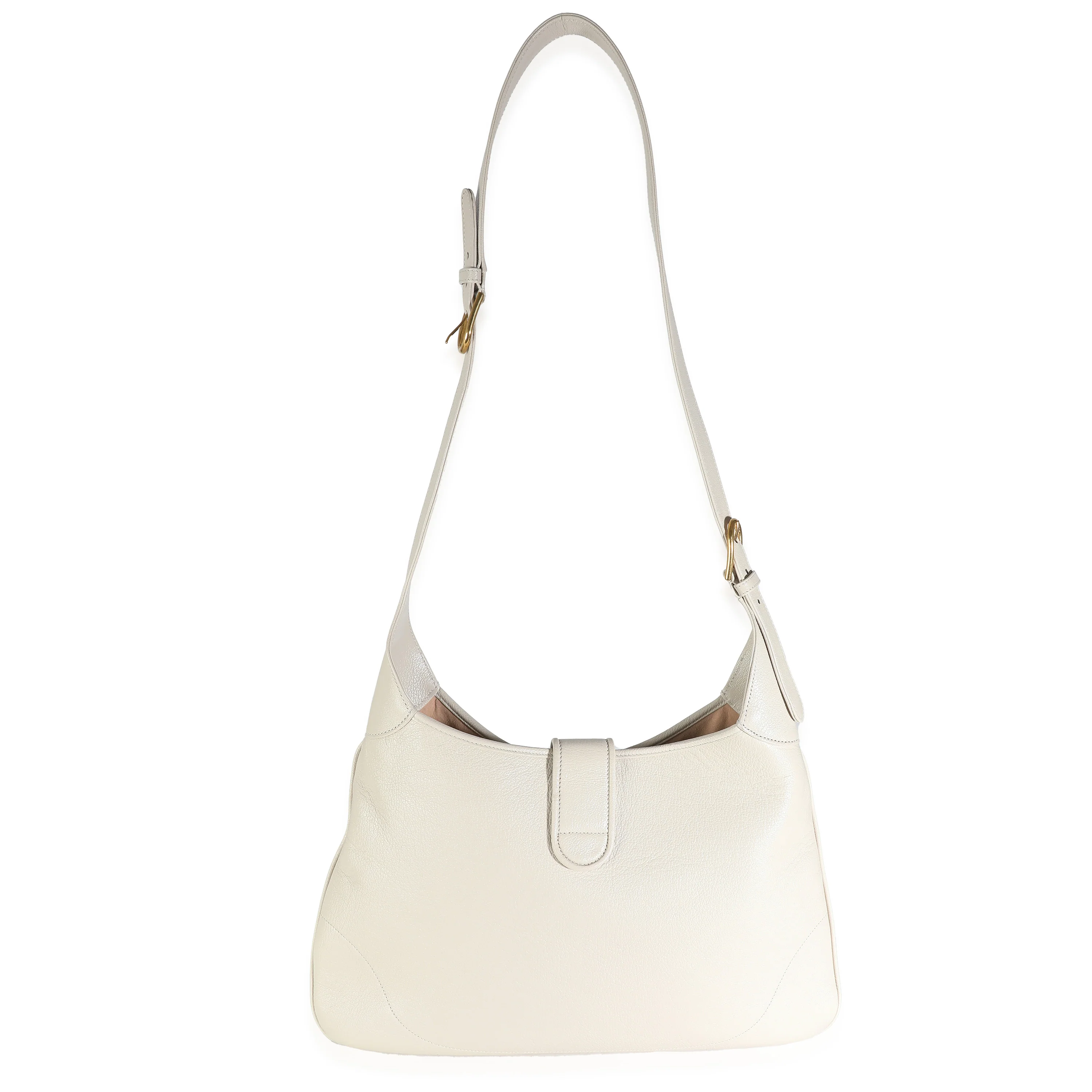 White Leather Large Aphrodite Hobo - Image 3