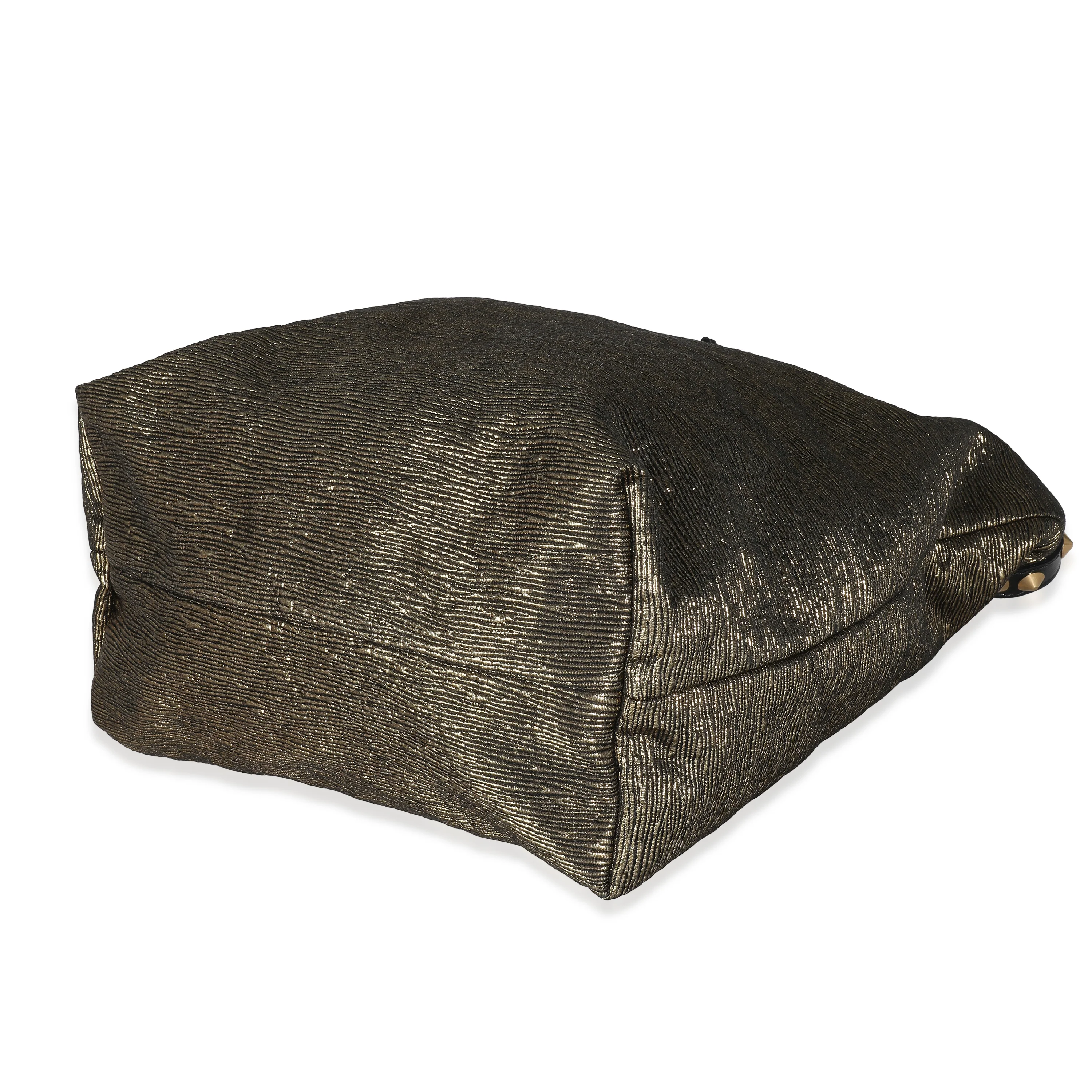 Metallic Gold Jacquard Double Jeu Tote - Image 5