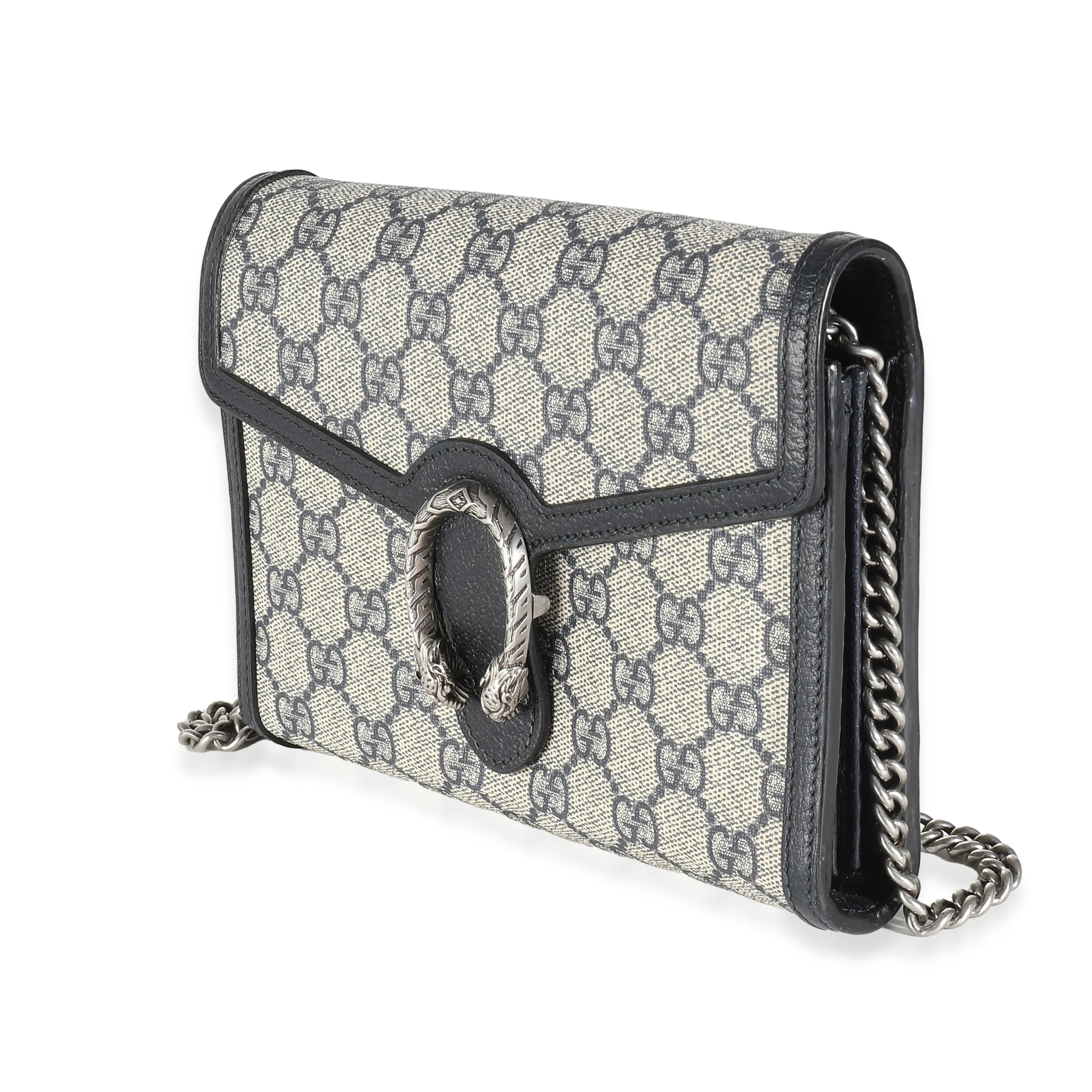 Gucci Navy Beige GG Dionysus Chain Wallet - Image 2