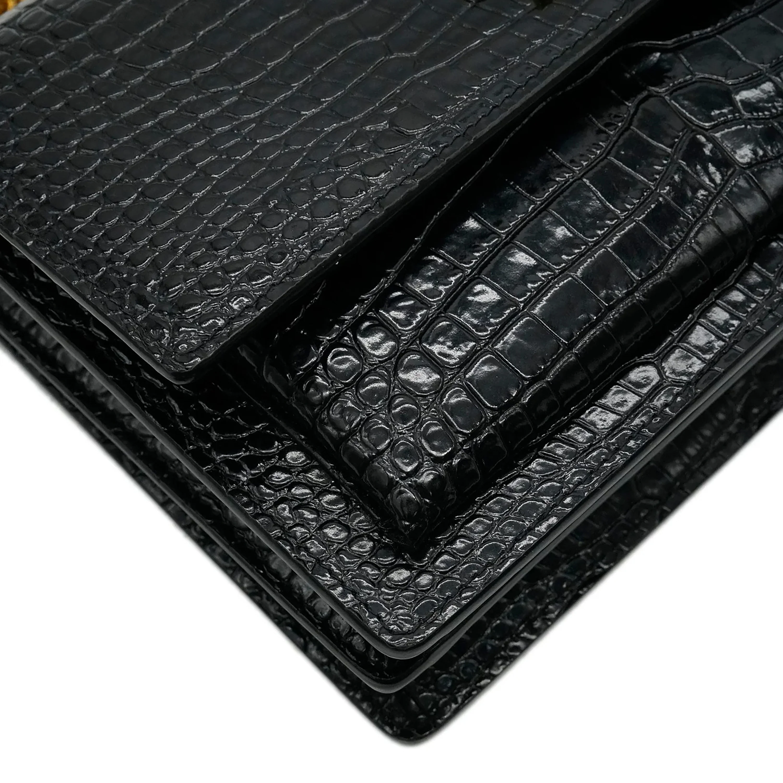Black Croc Embossed Patent Medium Sunset - Image 6