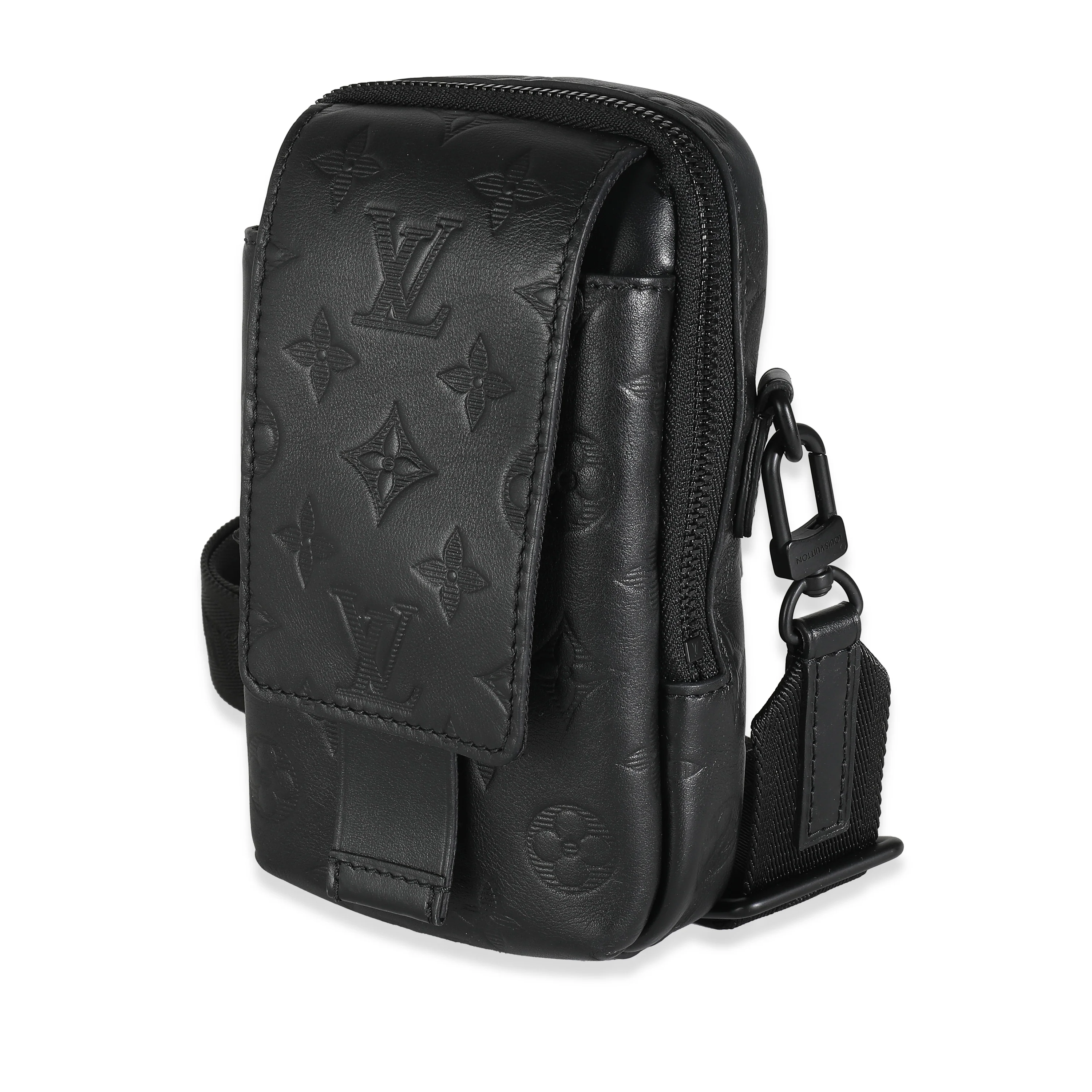 Louis Vuitton Black Monogram Shadow Double Phone Pouch NM - Image 2
