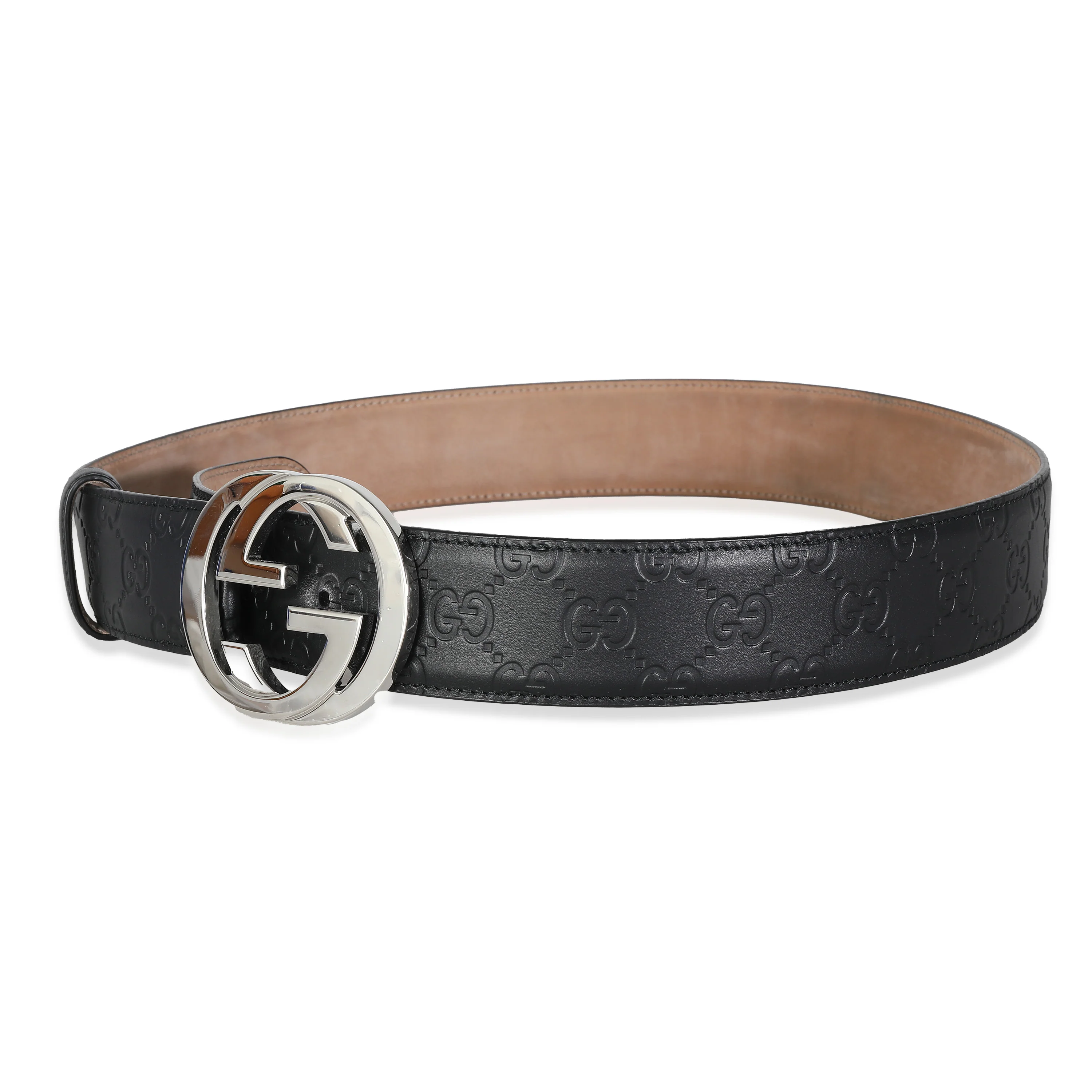 Gucci Black Guccissima Interlocking G Signature Belt 90/36 - Image 2