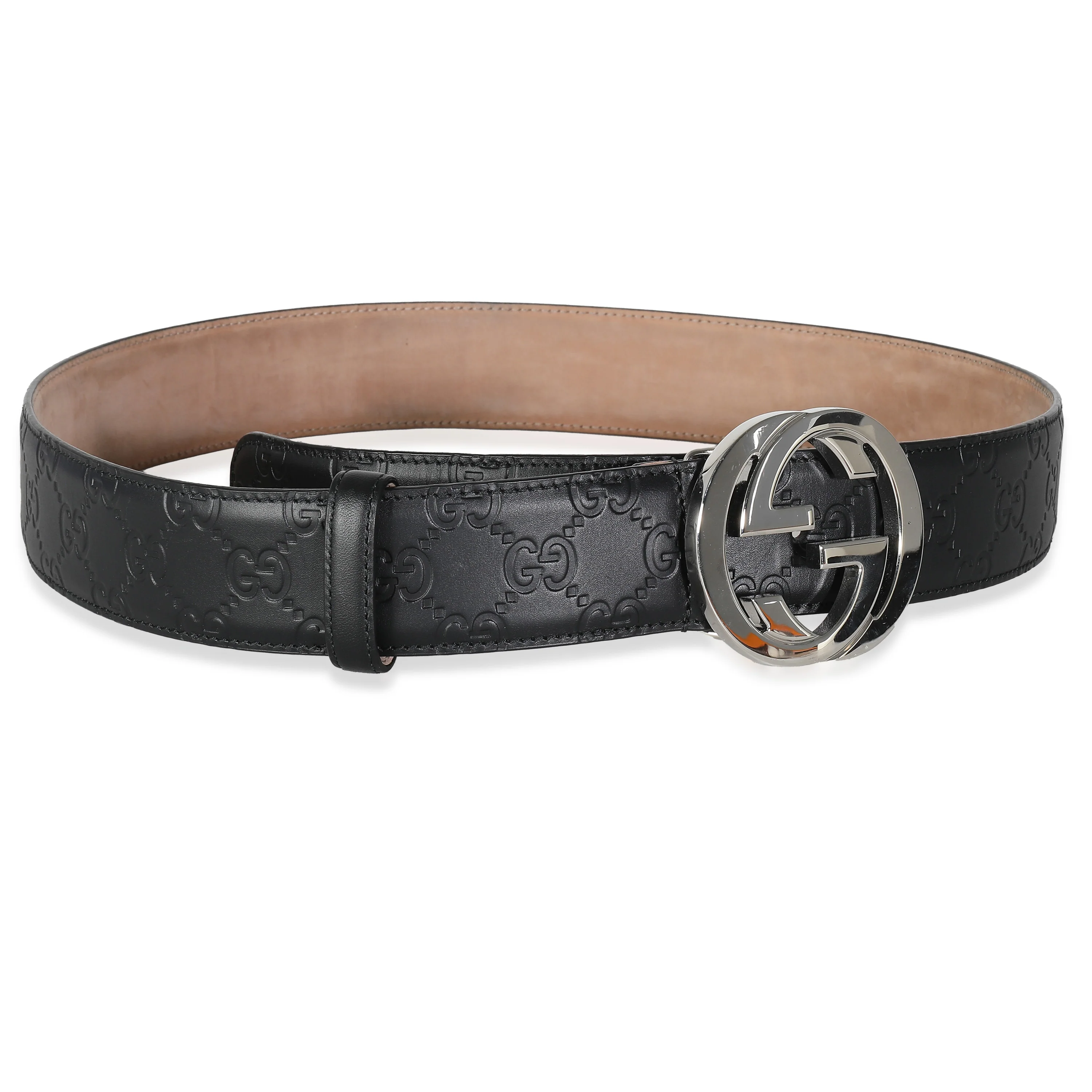 Gucci Black Guccissima Interlocking G Signature Belt 90/36 - Image 3