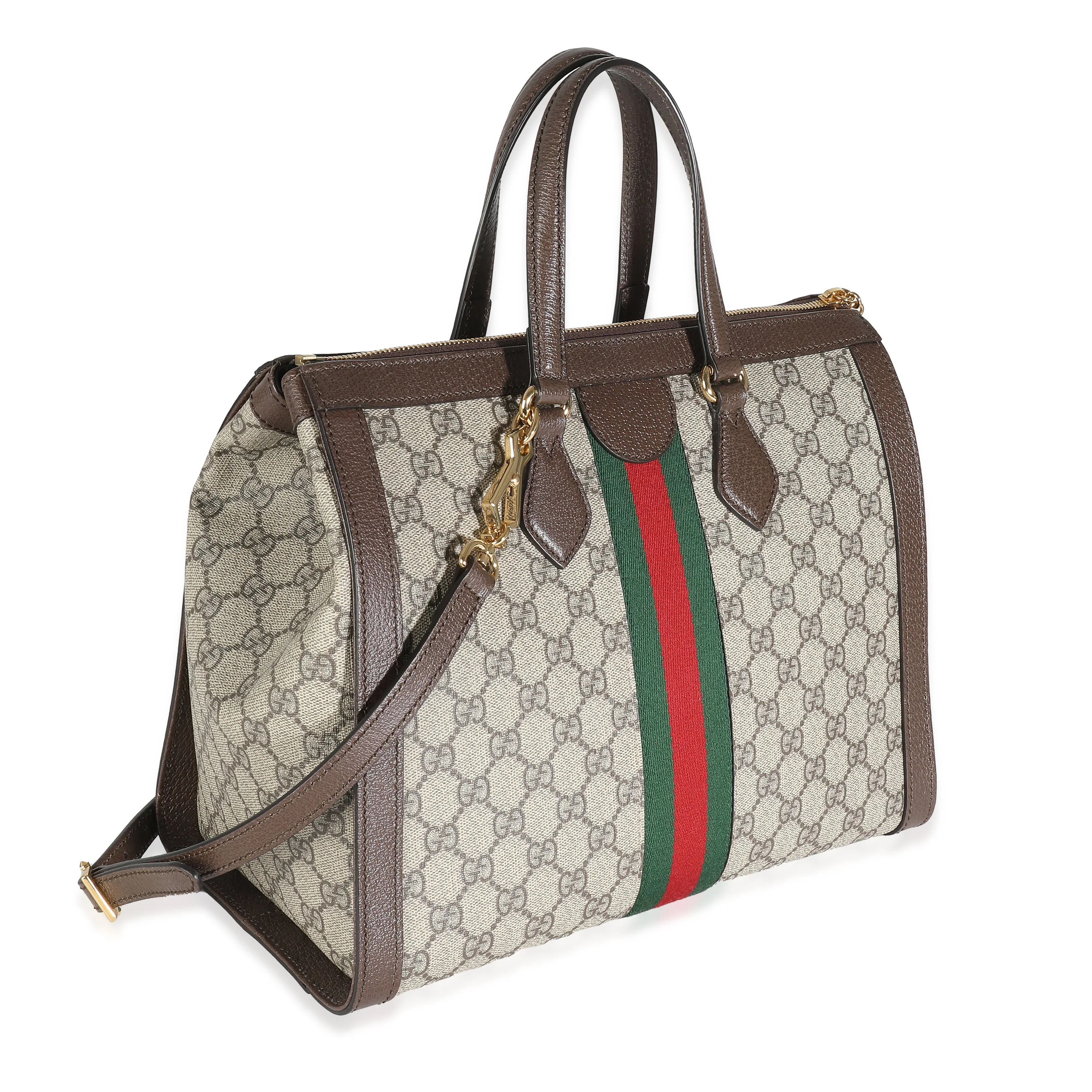 Gucci Beige GG Supreme Medium Ophidia Tote Bag - Image 3