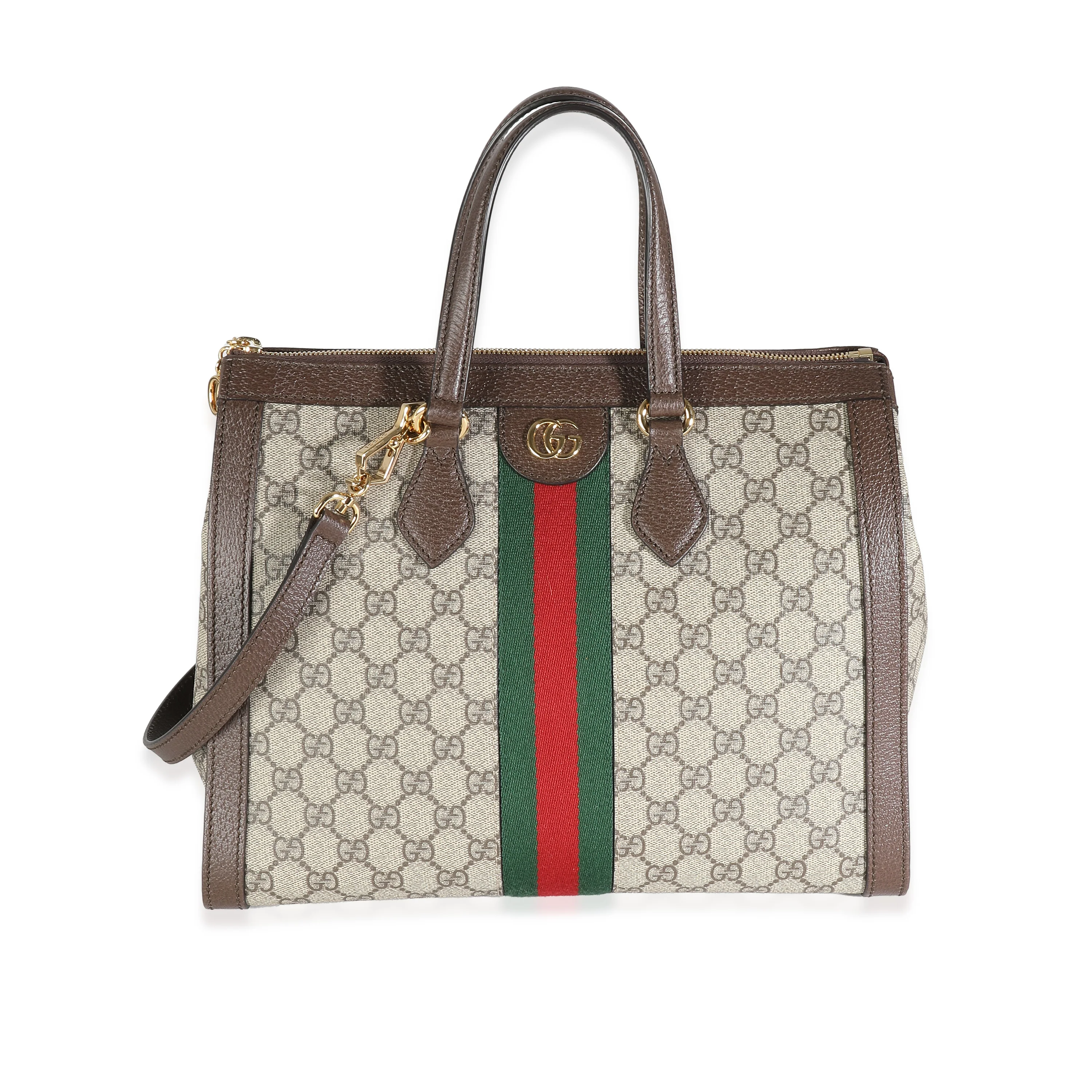 Gucci Beige GG Supreme Medium Ophidia Tote Bag - Image 4