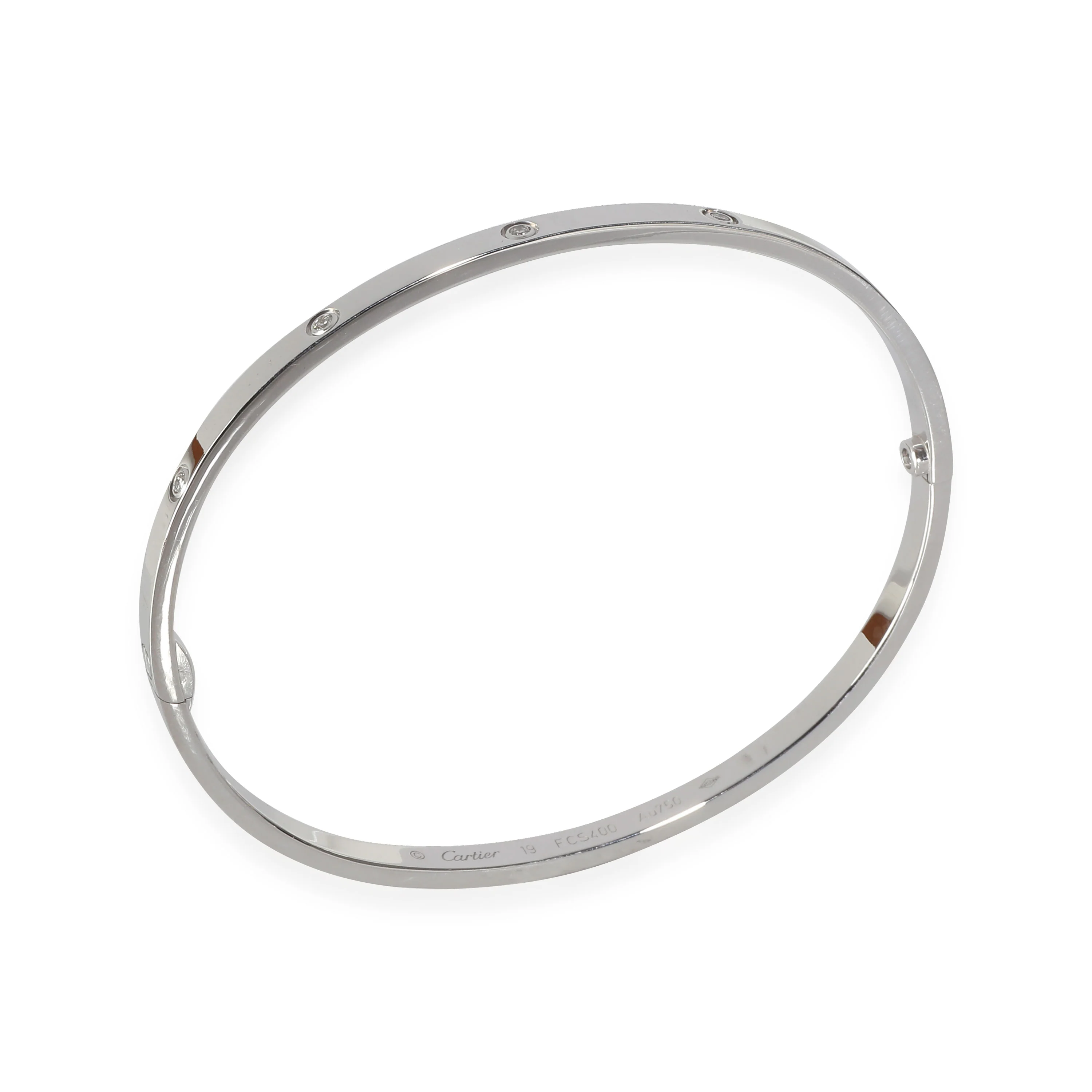 Love Bracelet, Small Model, 10 Diamonds (White Gold) - Image 3