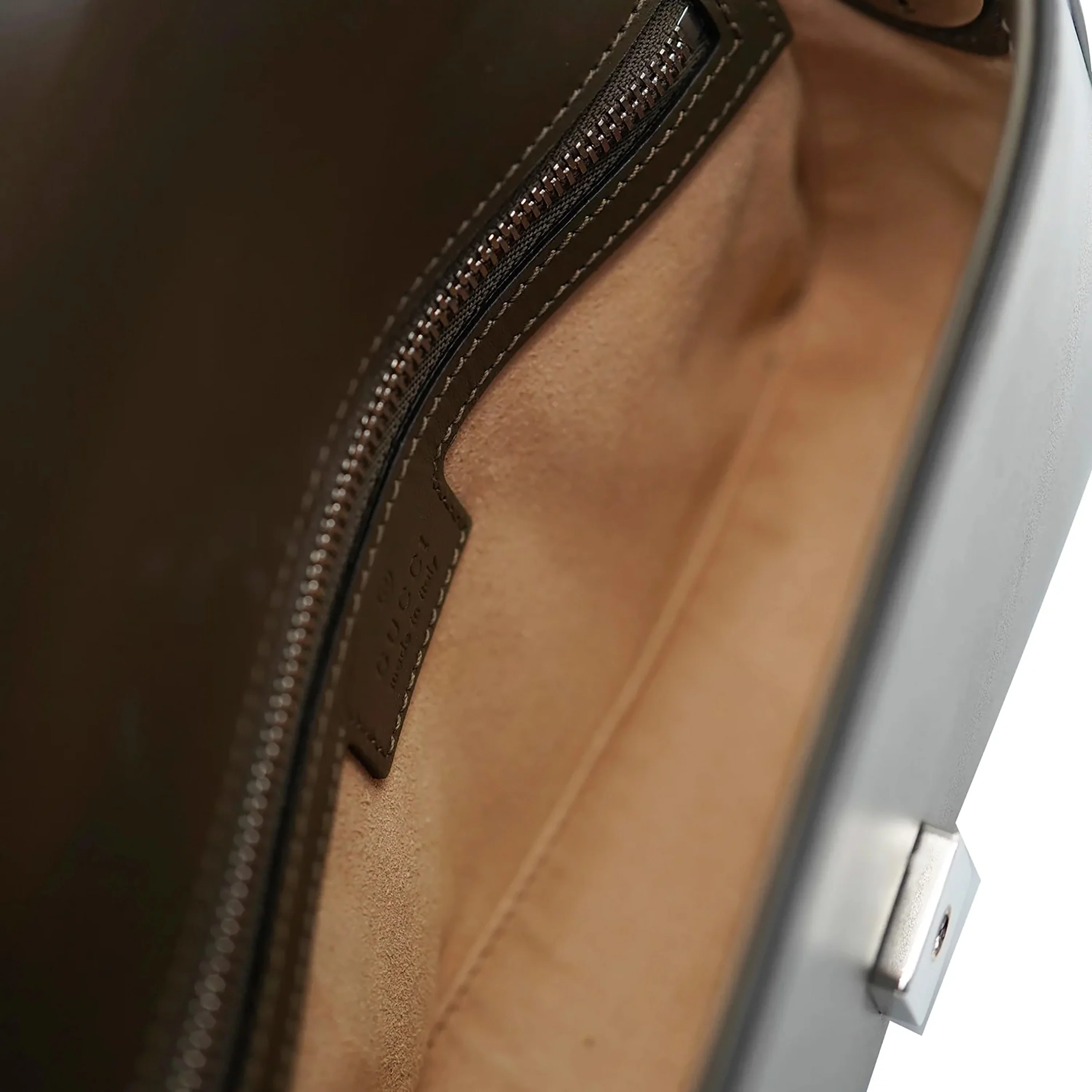 Dark Green Smooth Calfskin Mini Petite GG Bag - Image 9