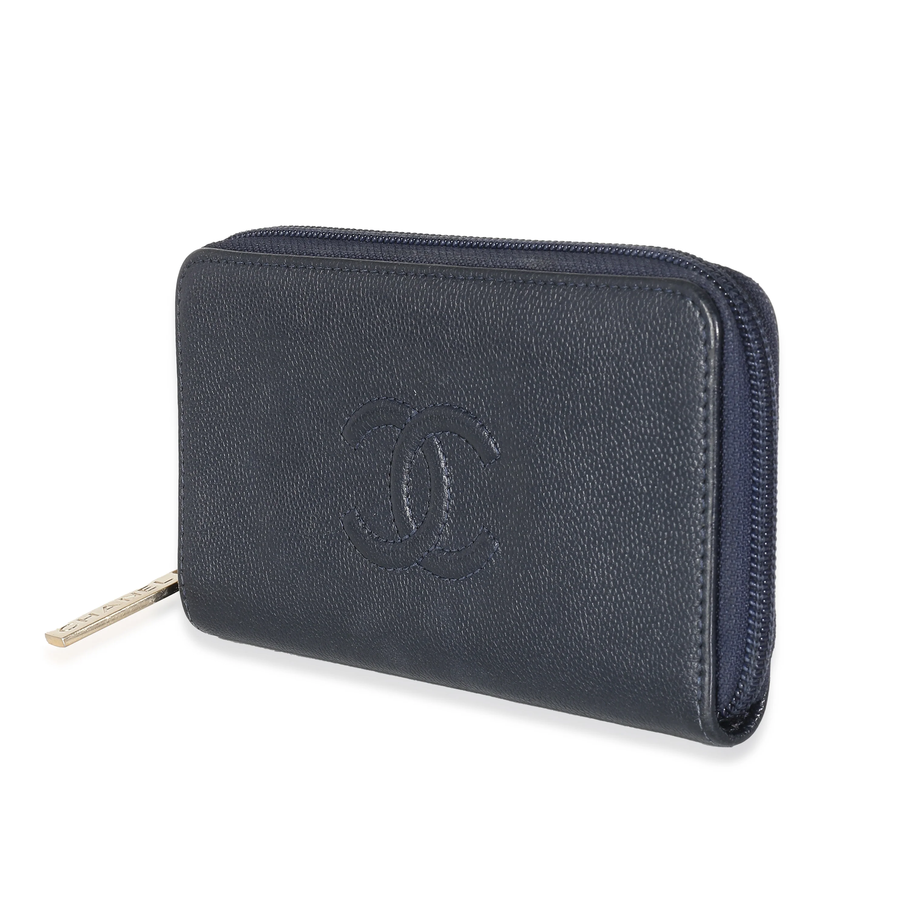 Navy Caviar CC Zip Around Wallet - Image 2
