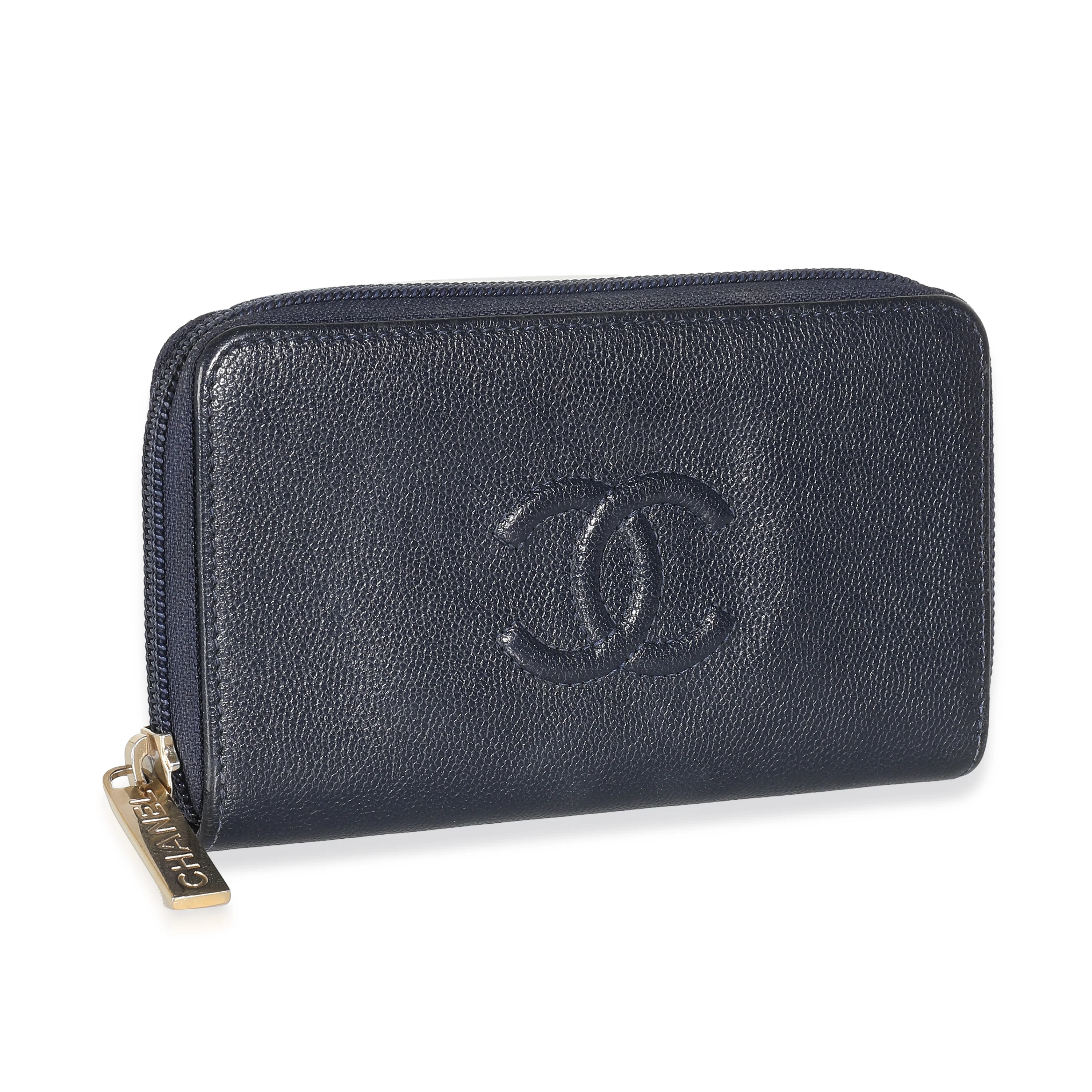 Navy Caviar CC Zip Around Wallet - Image 3