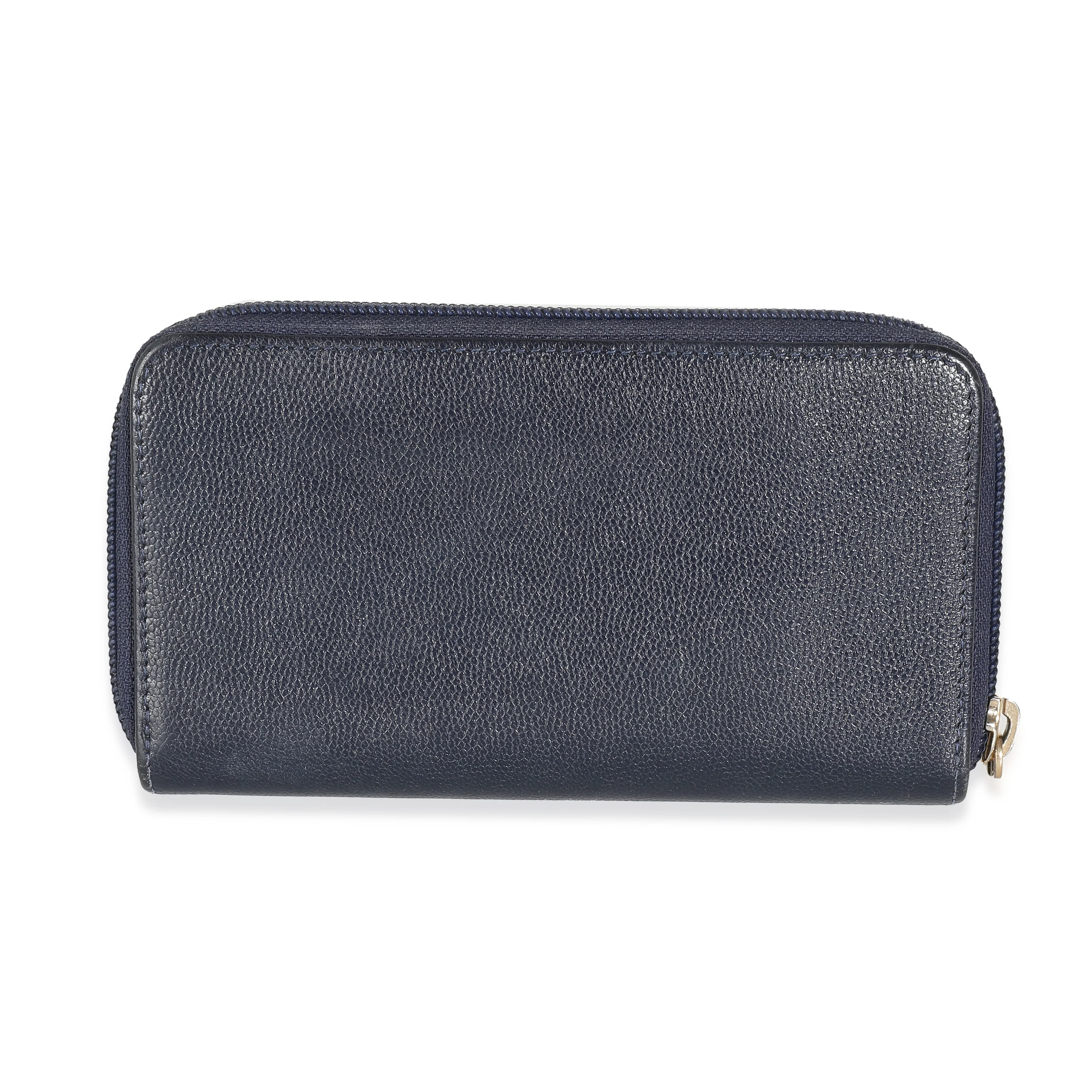 Navy Caviar CC Zip Around Wallet - Image 4