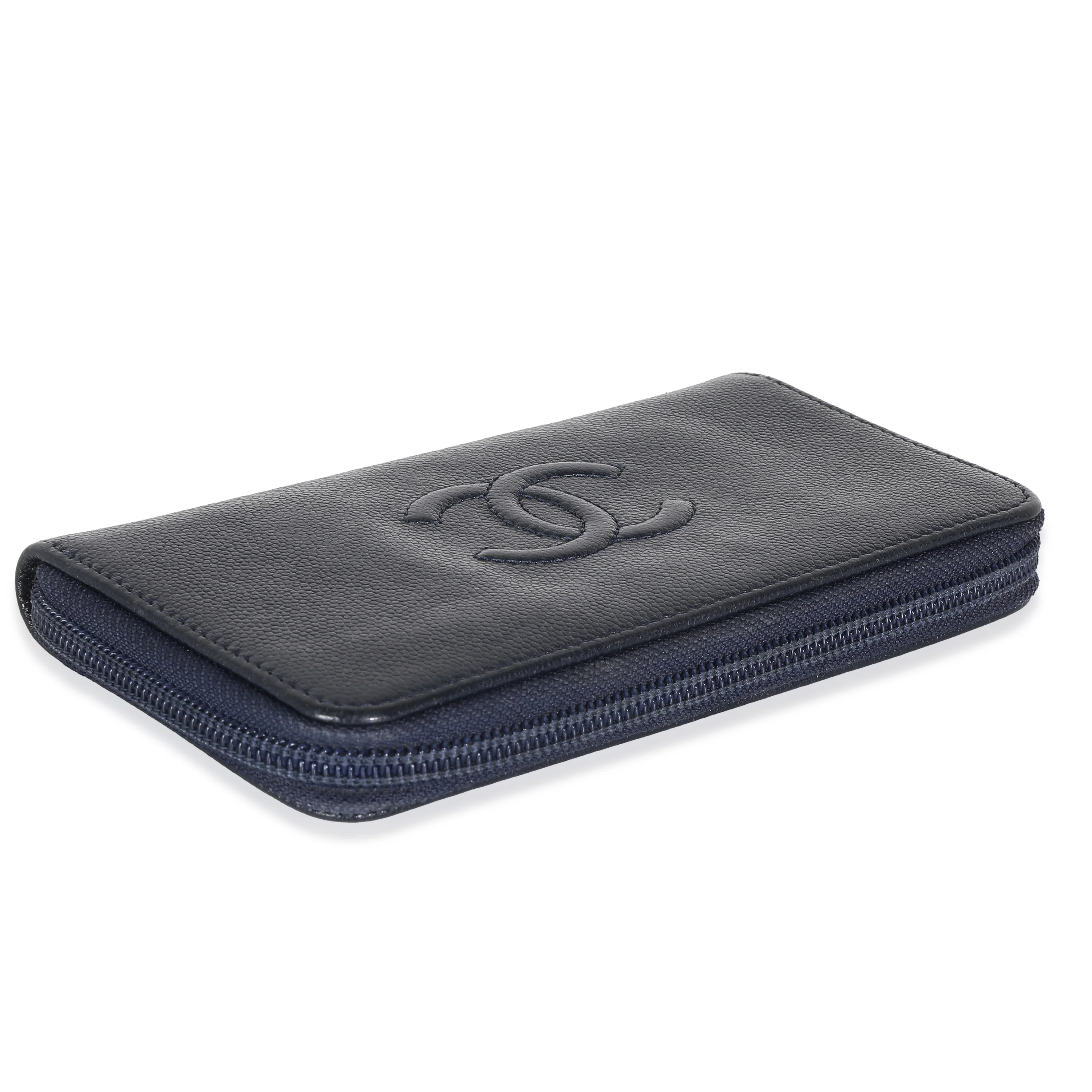 Navy Caviar CC Zip Around Wallet - Image 6