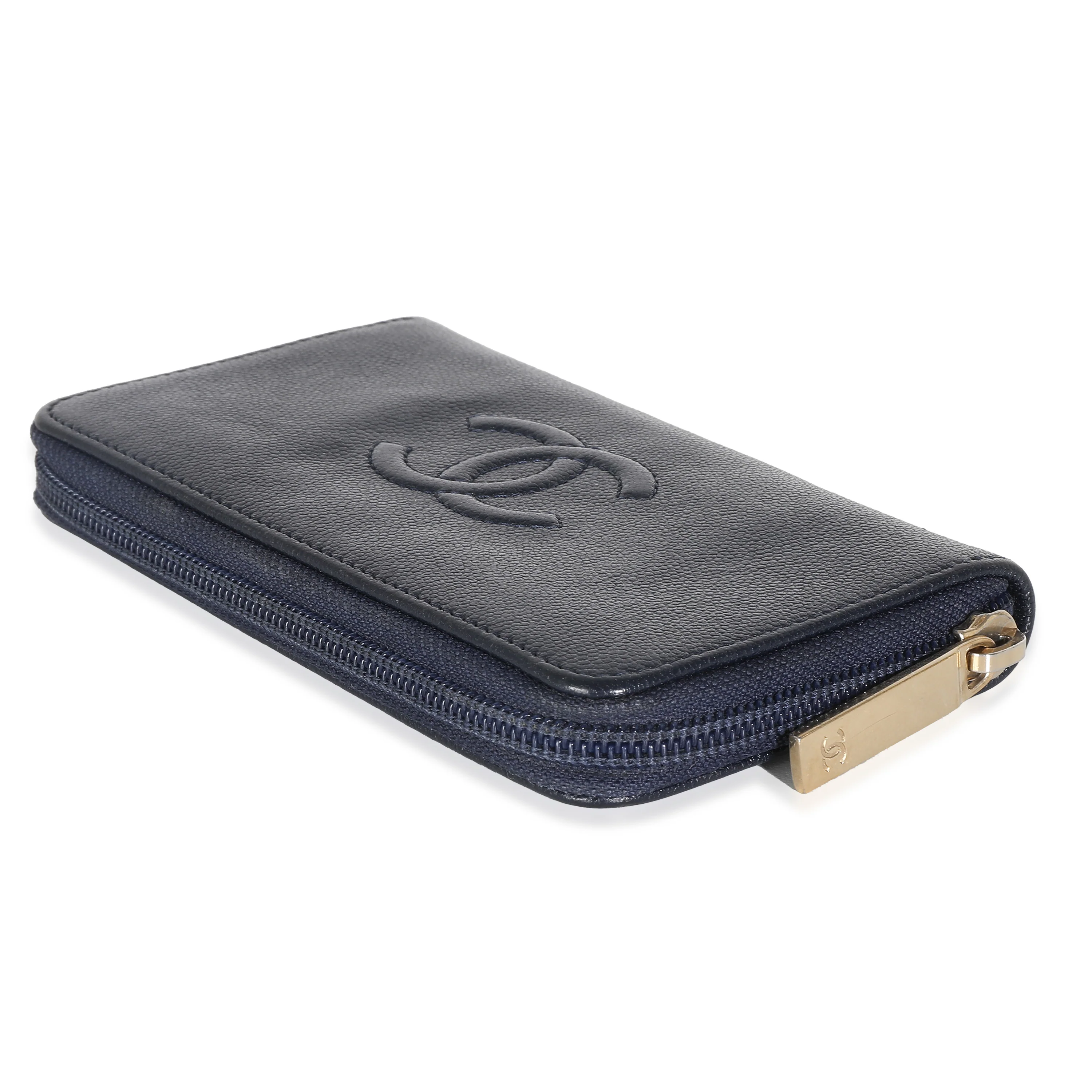 Navy Caviar CC Zip Around Wallet - Image 7