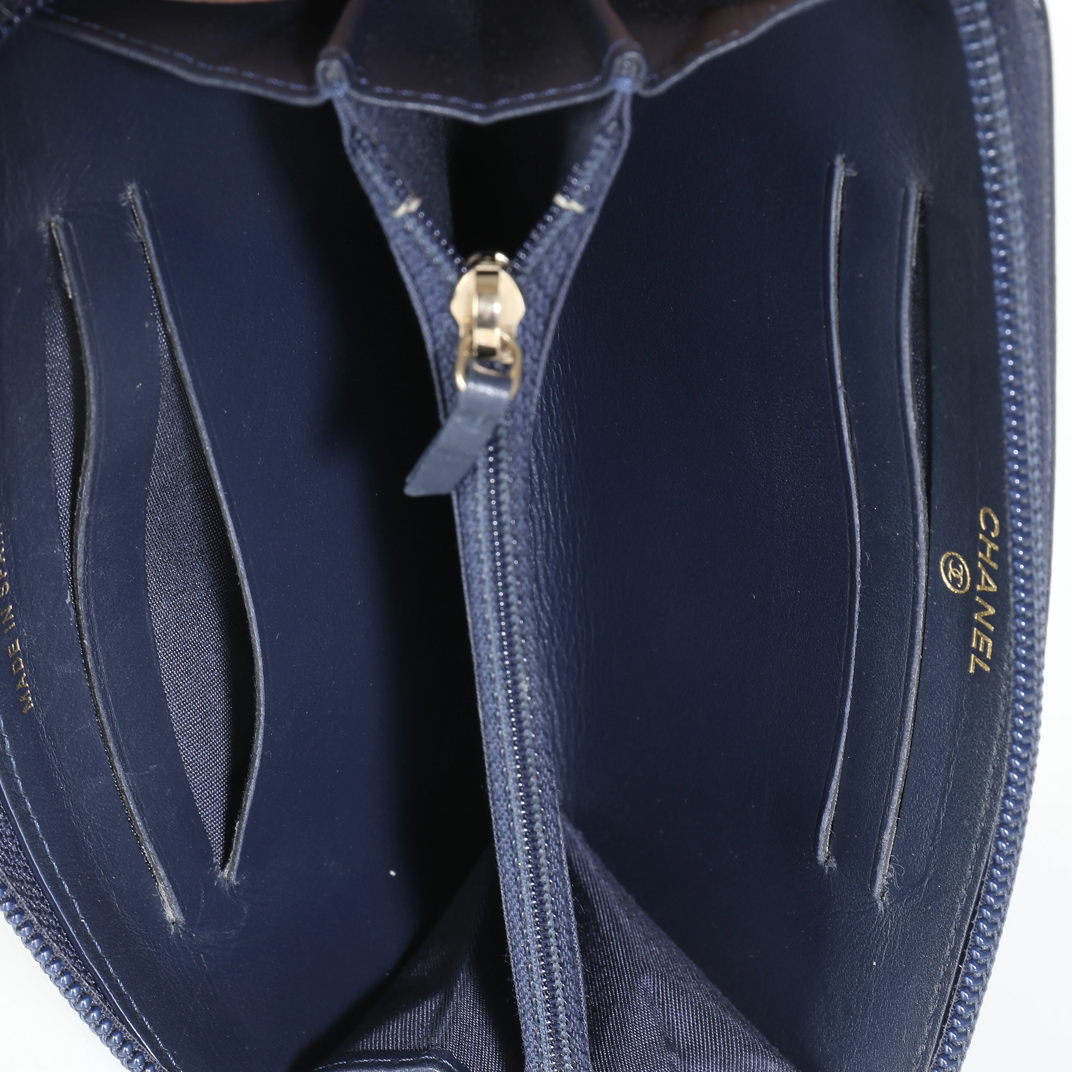 Navy Caviar CC Zip Around Wallet - Image 8