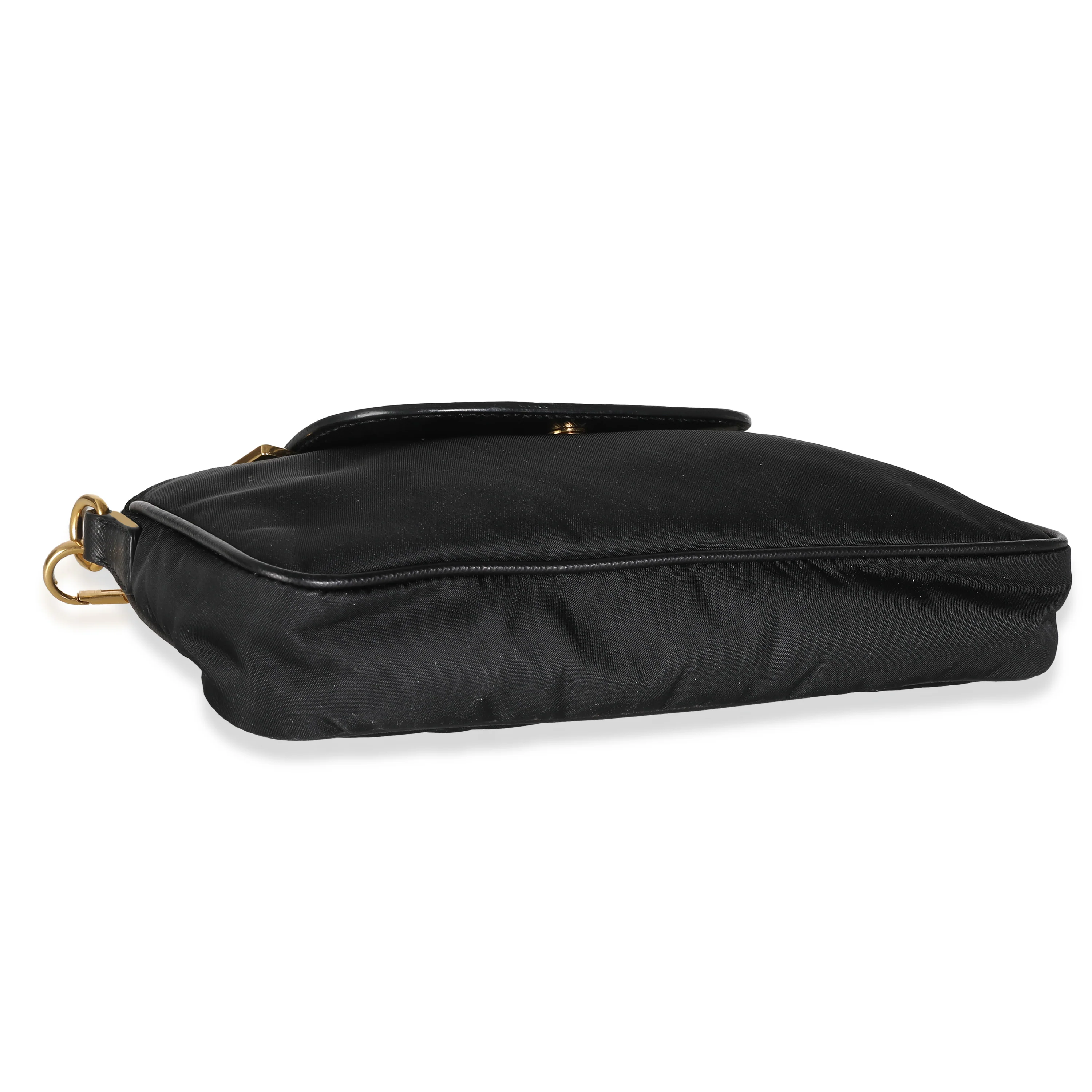 Black Tessuto Nylon Saffiano Small Flap Crossbody - Image 6