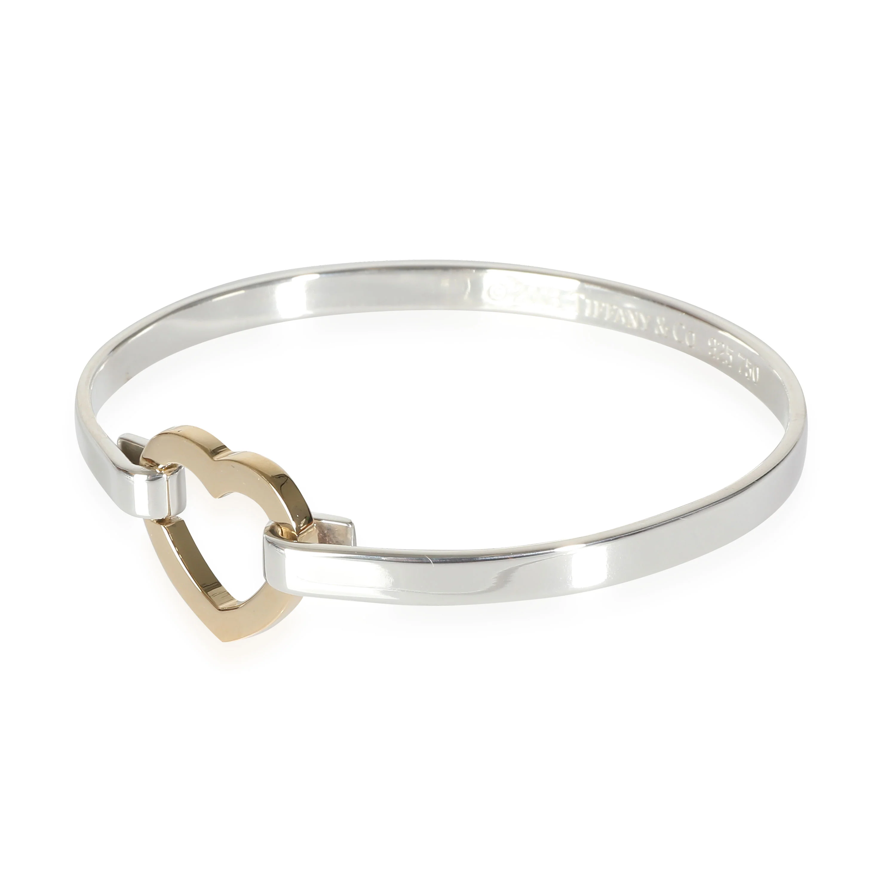 Vintage Heart Bracelet in 18k Yellow Gold/Sterling Silver - Image 2