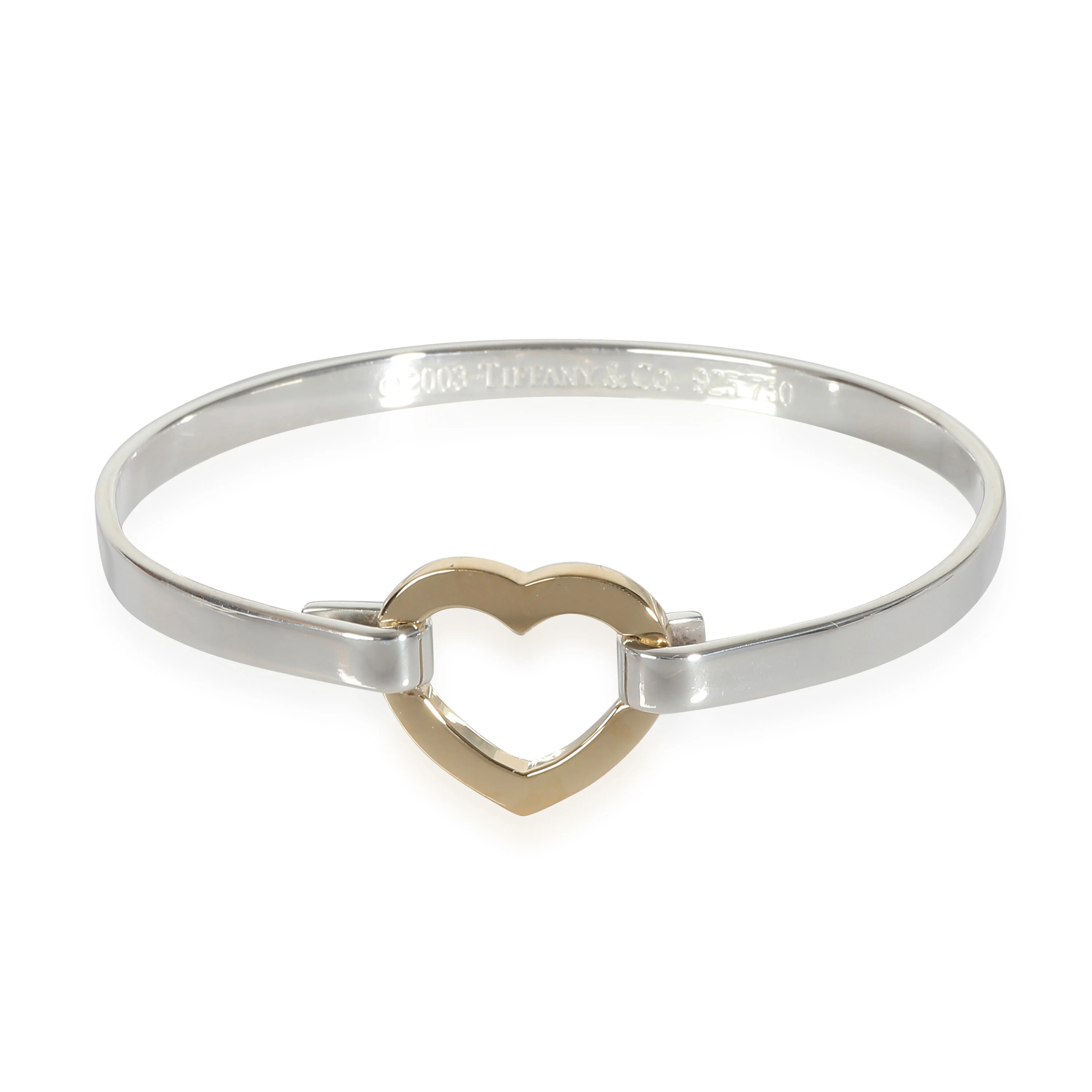 Vintage Heart Bracelet in 18k Yellow Gold/Sterling Silver - Image 5