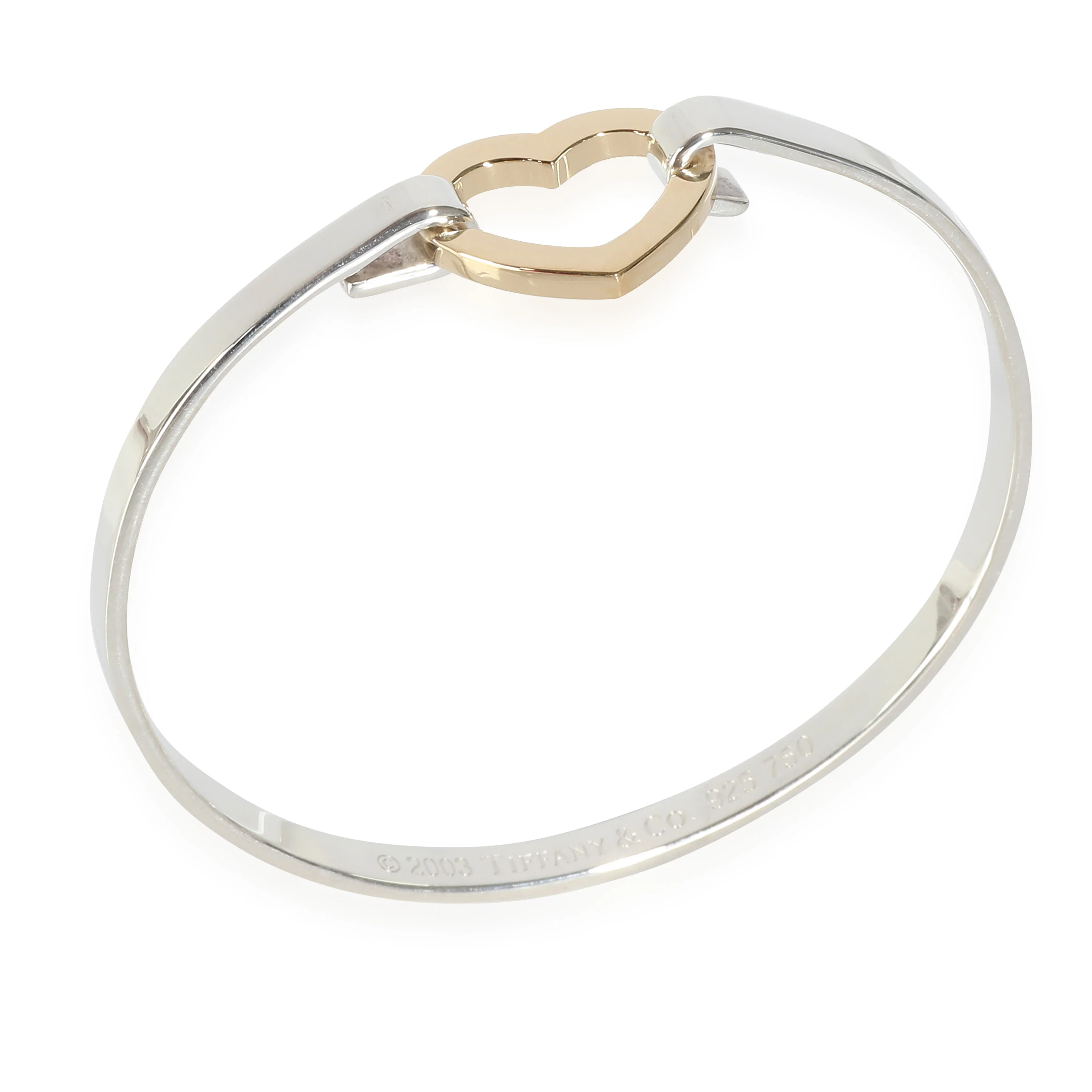 Vintage Heart Bracelet in 18k Yellow Gold/Sterling Silver - Image 6