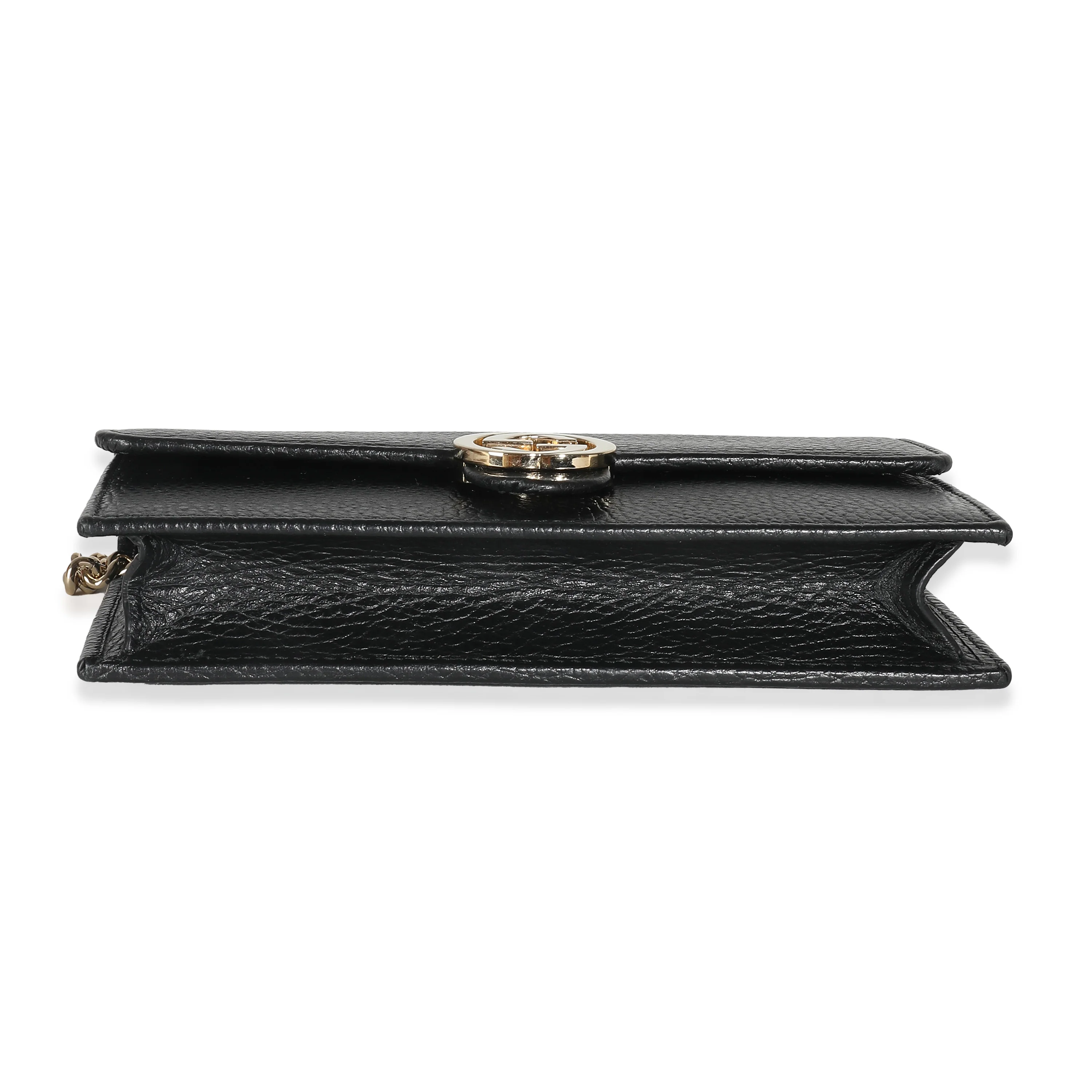 Black Dollar Calfskin Interlocking G Chain Wallet - Image 5