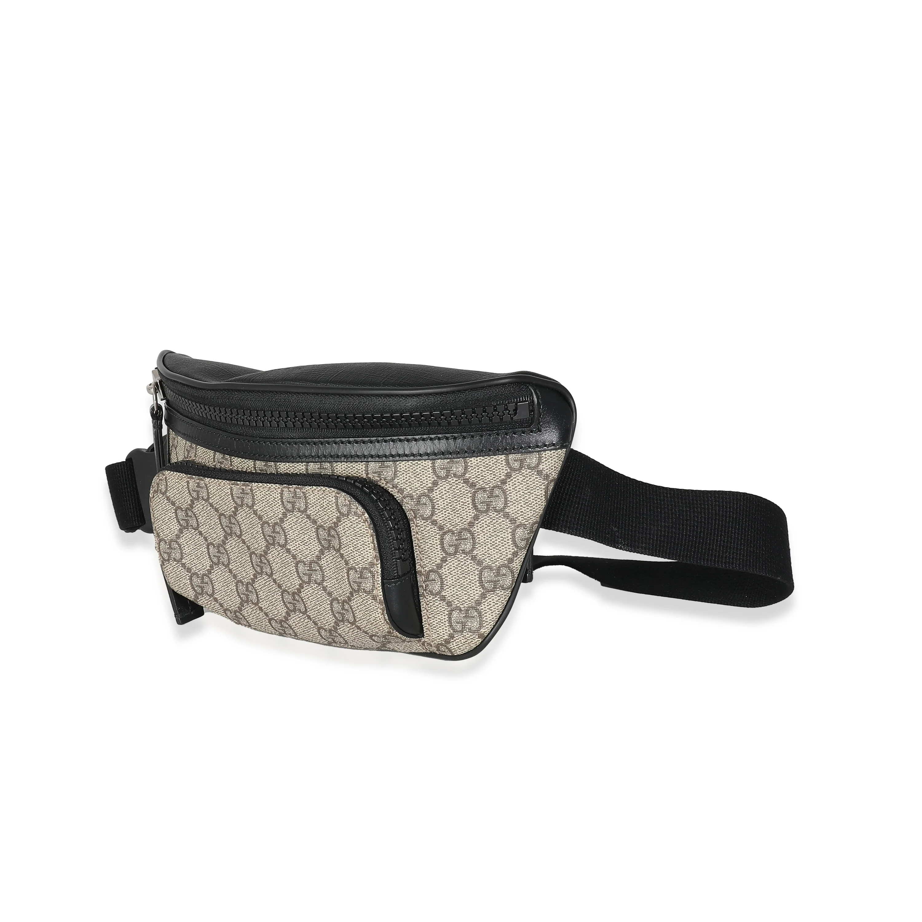 Gucci Black Beige GG Supreme Canvas Eden Belt Bag - Image 2