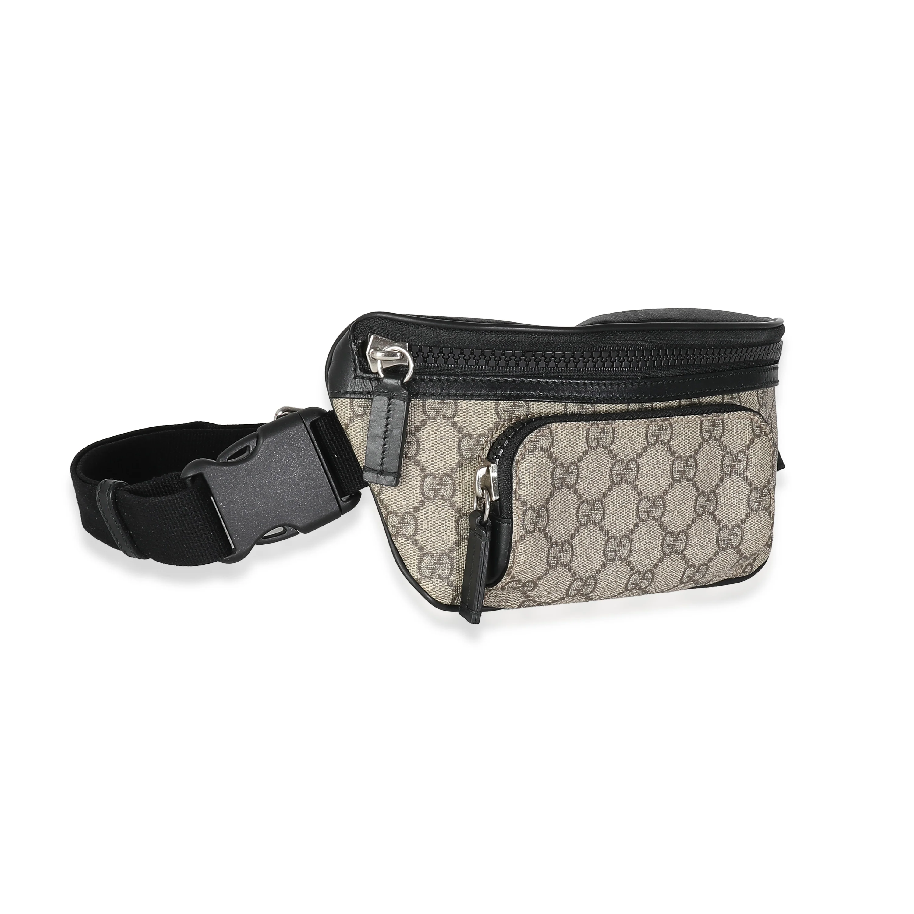 Gucci Black Beige GG Supreme Canvas Eden Belt Bag - Image 3