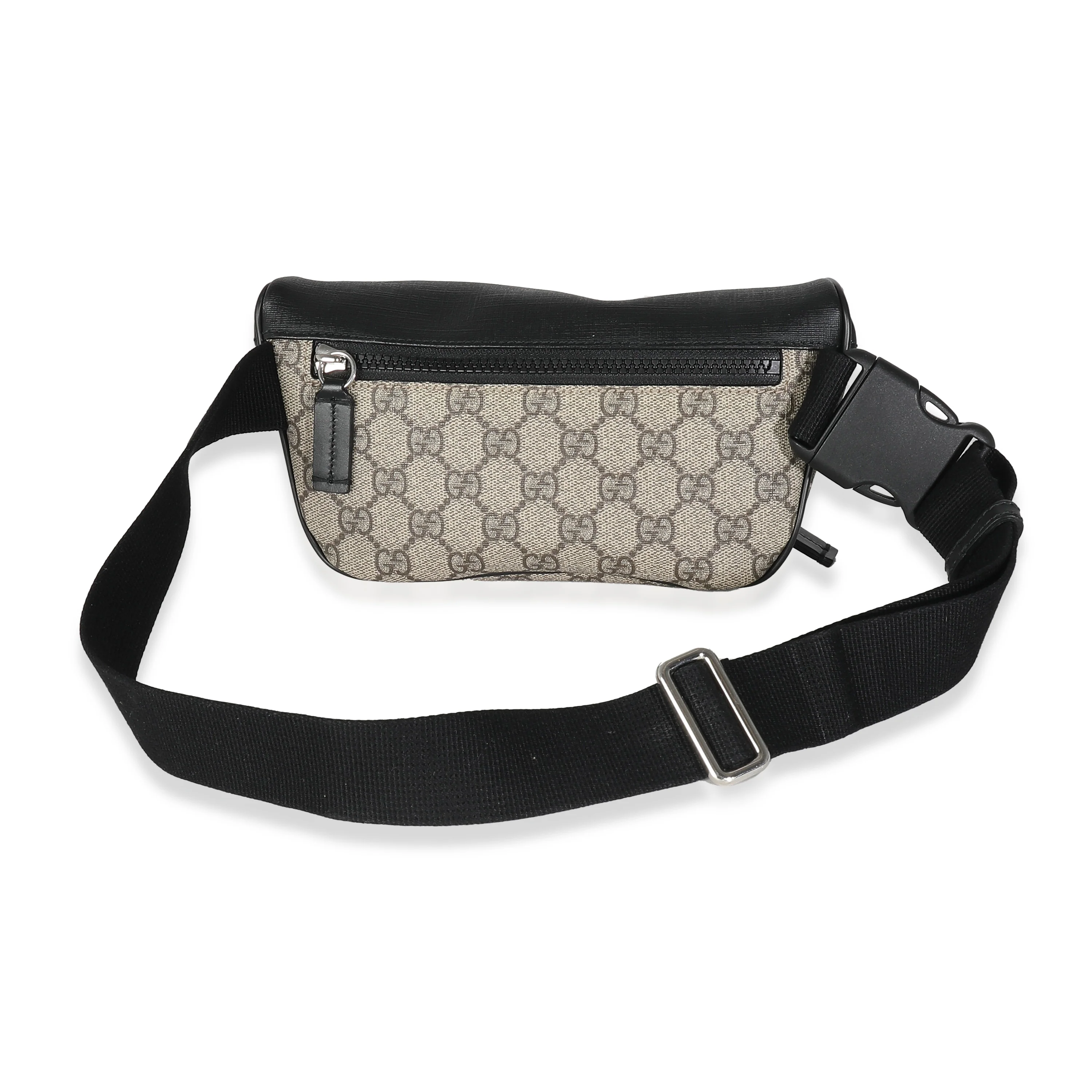 Gucci Black Beige GG Supreme Canvas Eden Belt Bag - Image 4