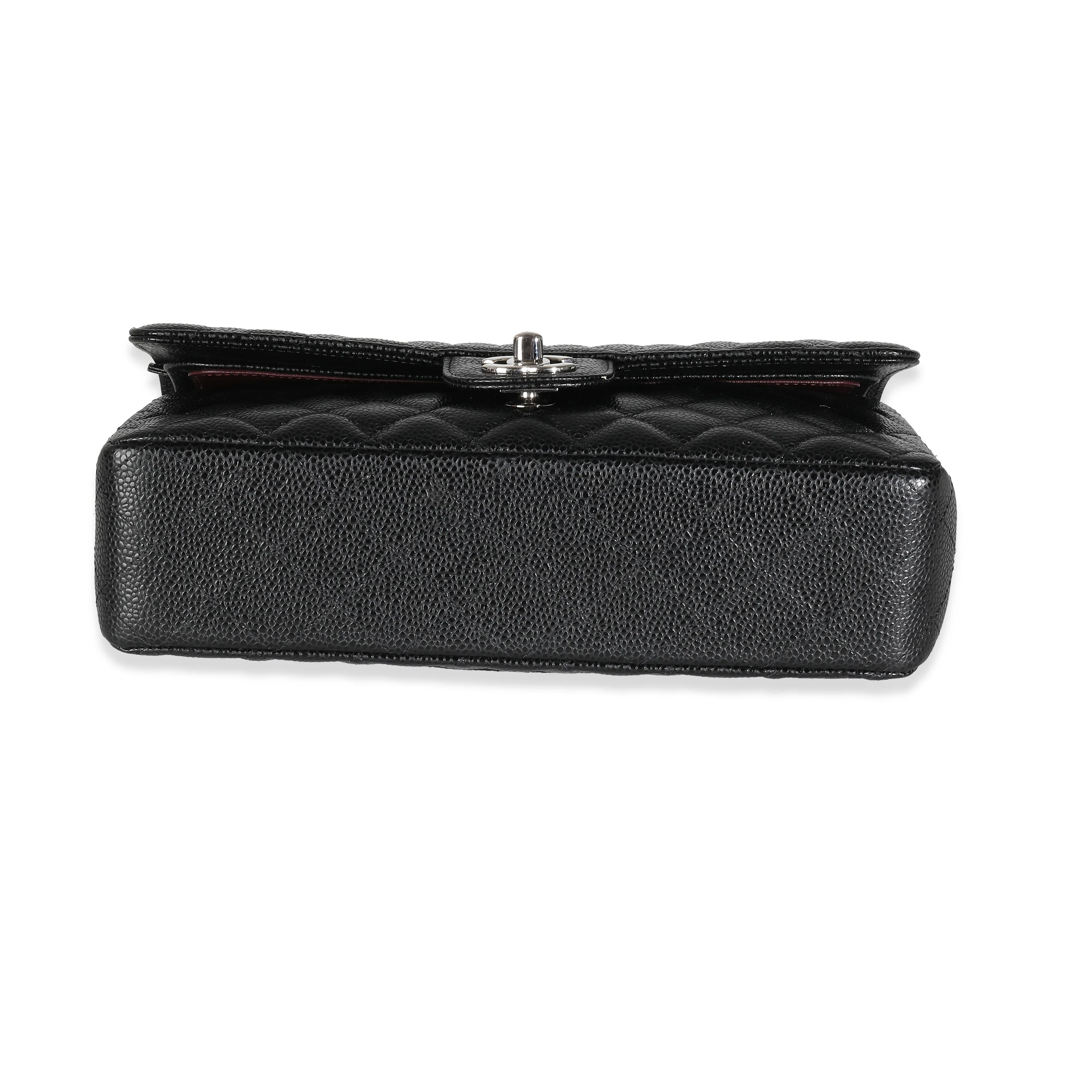 Black Quilted Caviar Medium Classic Double Flap Bag - Image 6