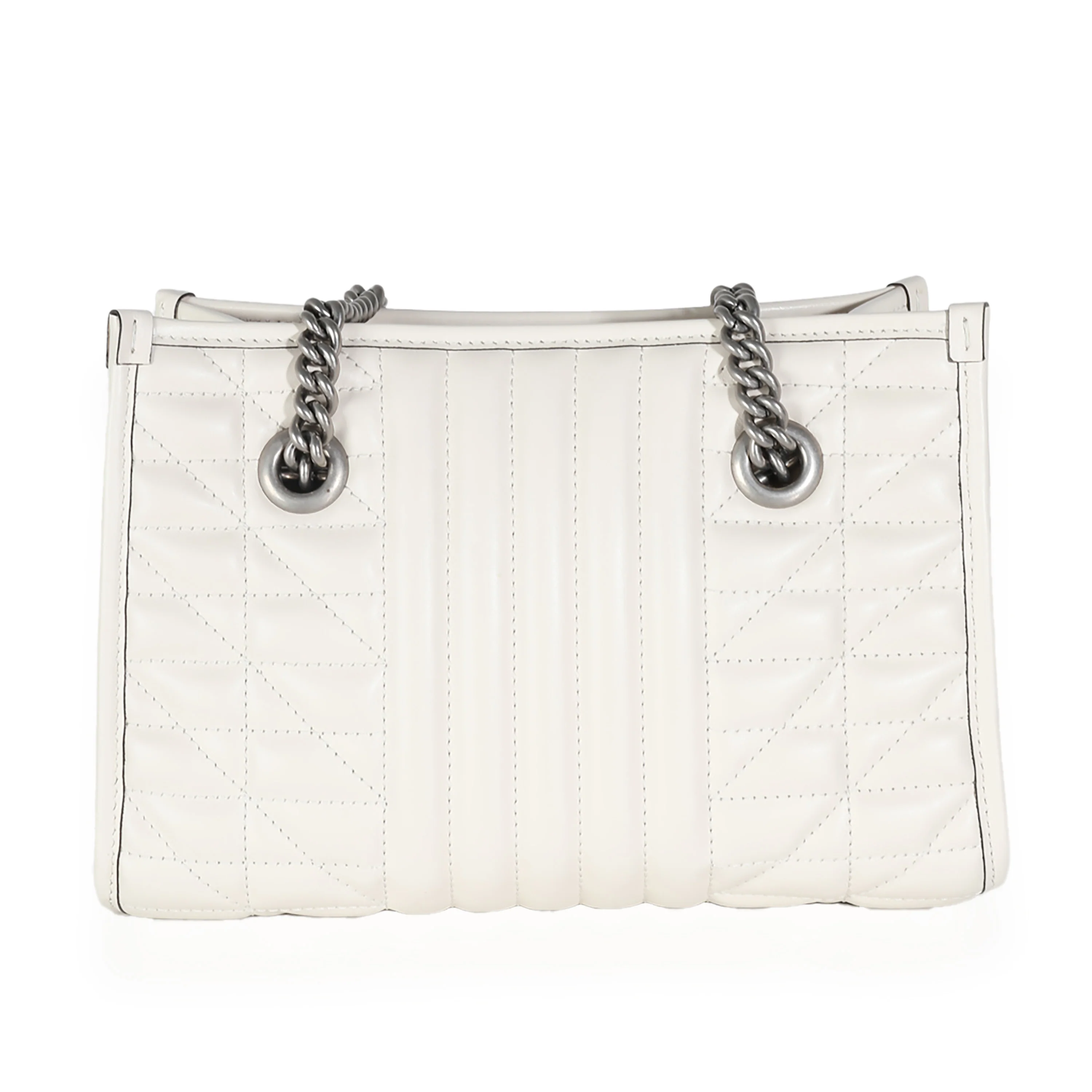 White Calfskin GG Marmont Small Aria Chain Shopping Tote - Image 4