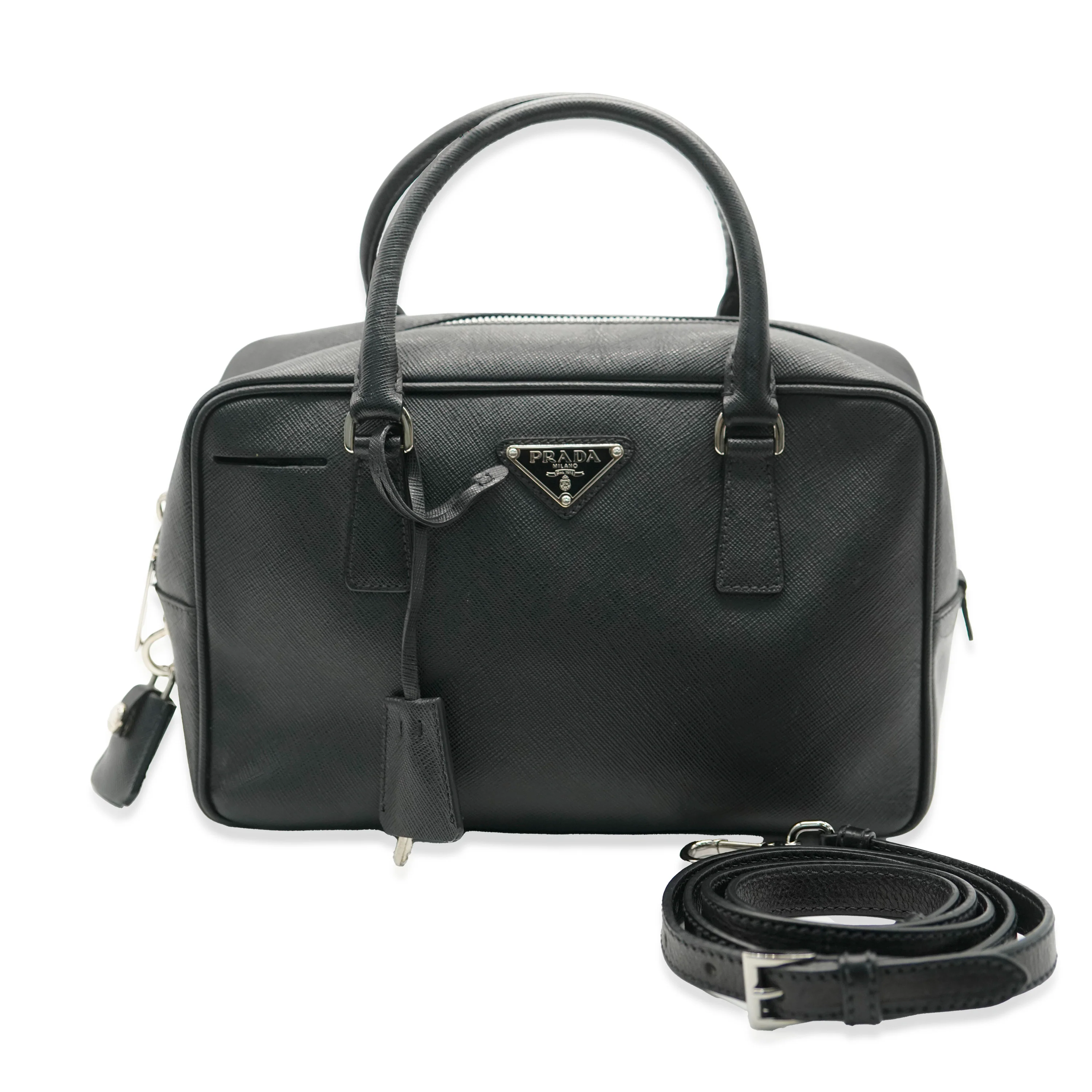 Black Saffiano Small Bauletto Bag - Image 7