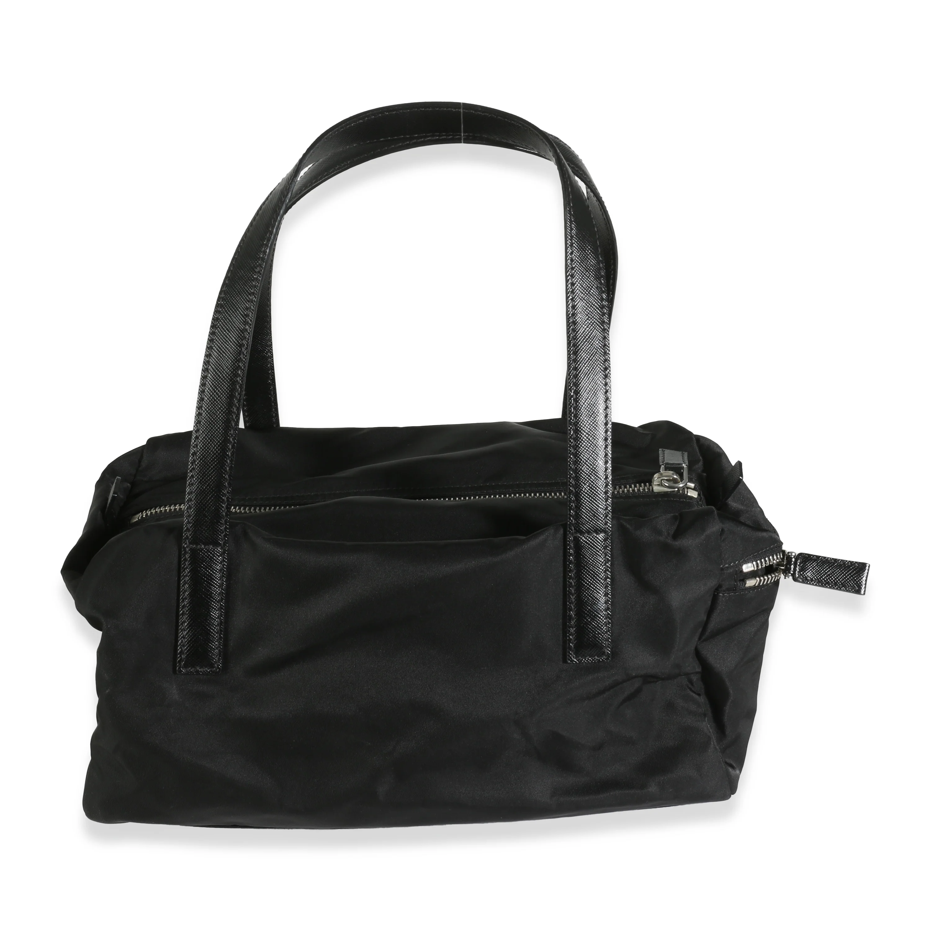 Black Tessuto Nylon Small Bowler Bag - Image 4