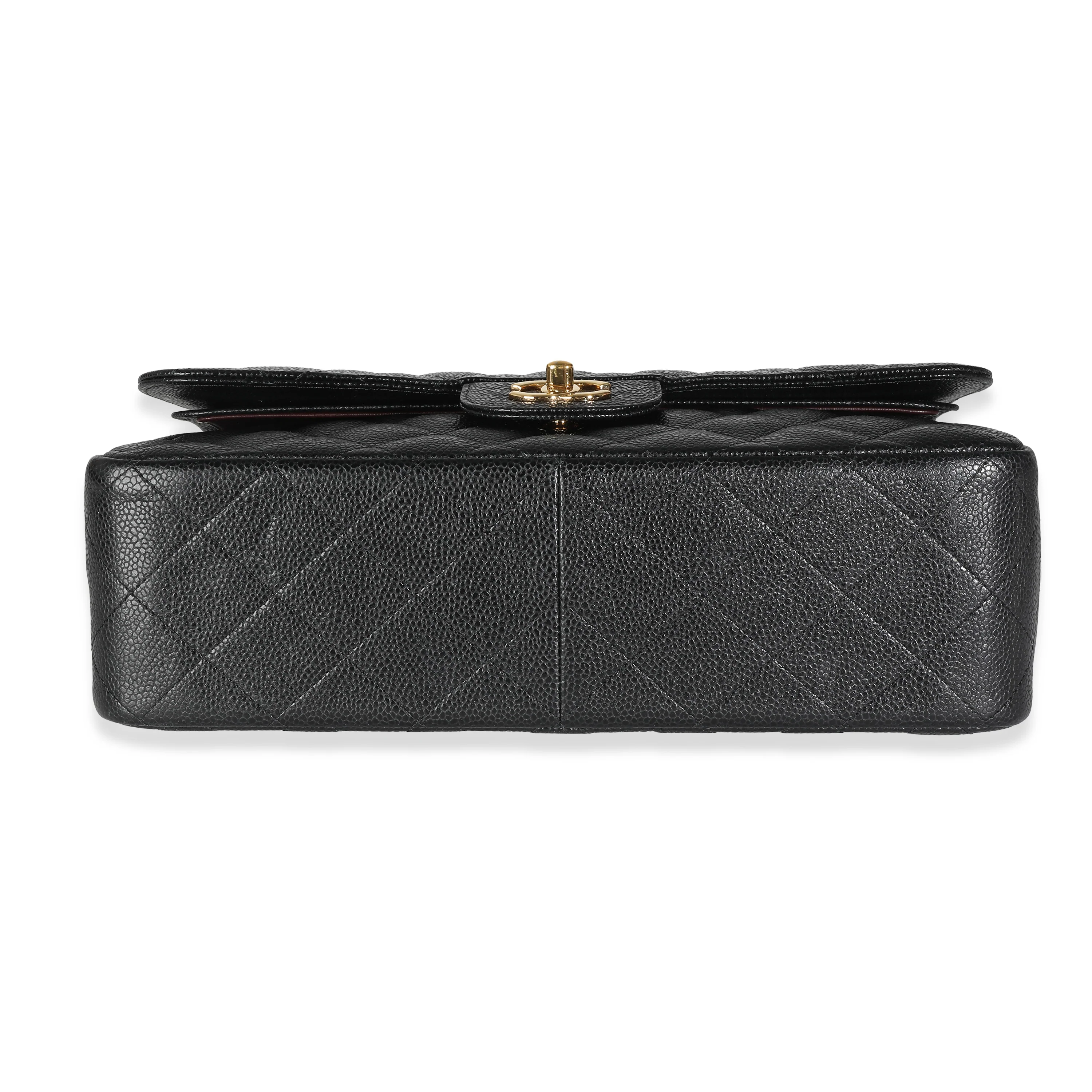 Black Quilted Caviar Jumbo Classic Double Flap Bag - Image 5