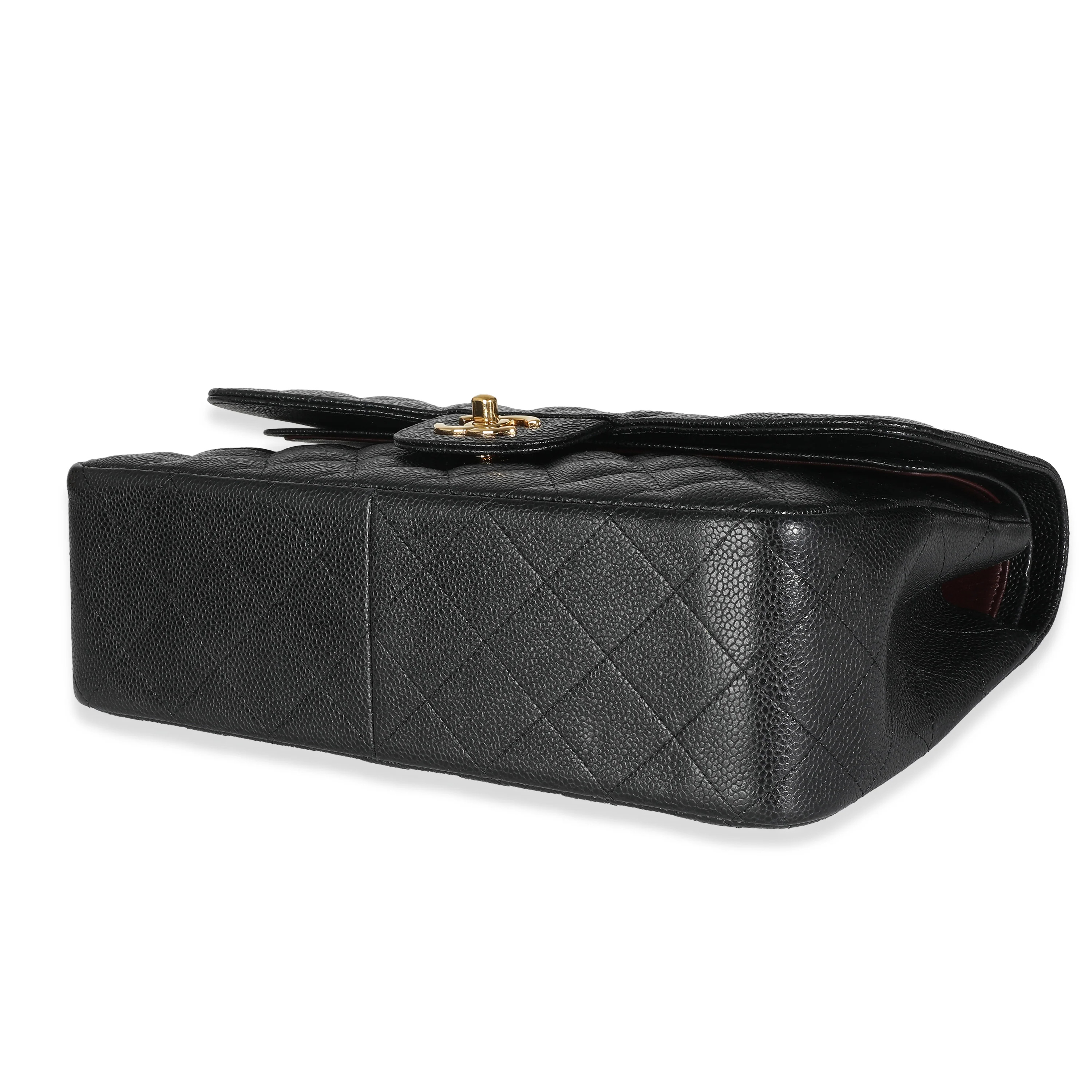 Black Quilted Caviar Jumbo Classic Double Flap Bag - Image 7