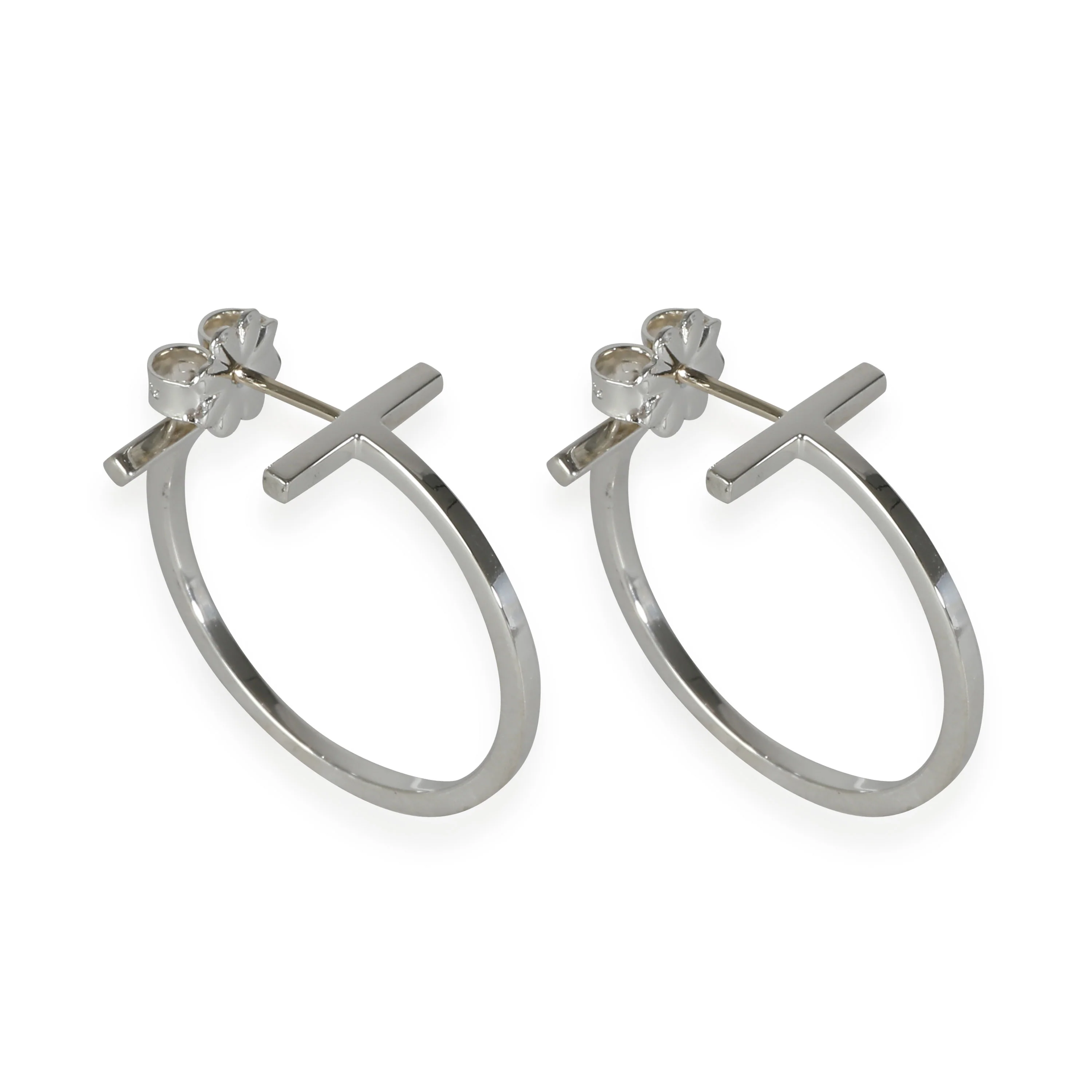 Tiffany T Hoop Earrings in  Sterling Silver - Image 2
