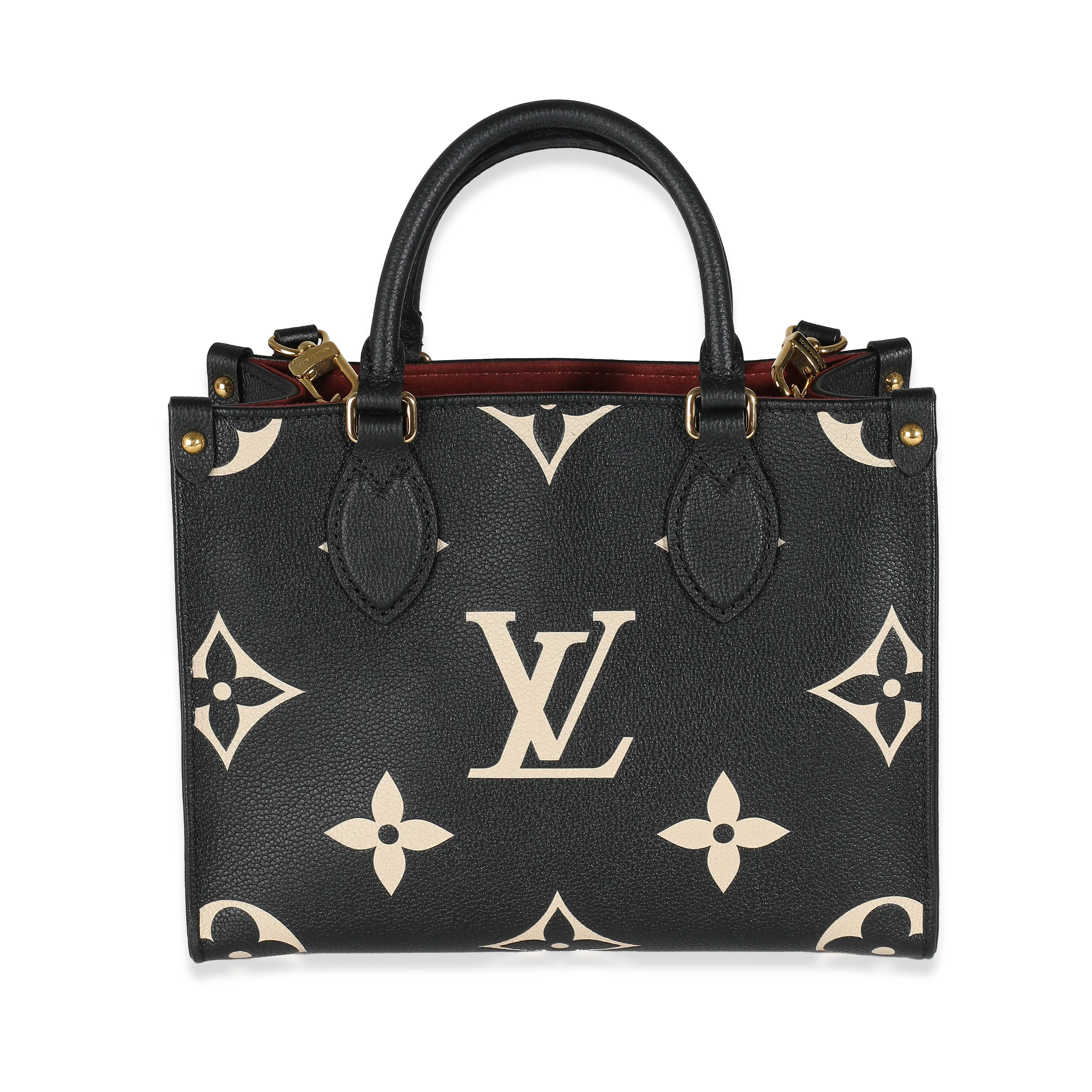 Louis Vuitton Black Beige Giant Monogram Empreinte Onthego PM