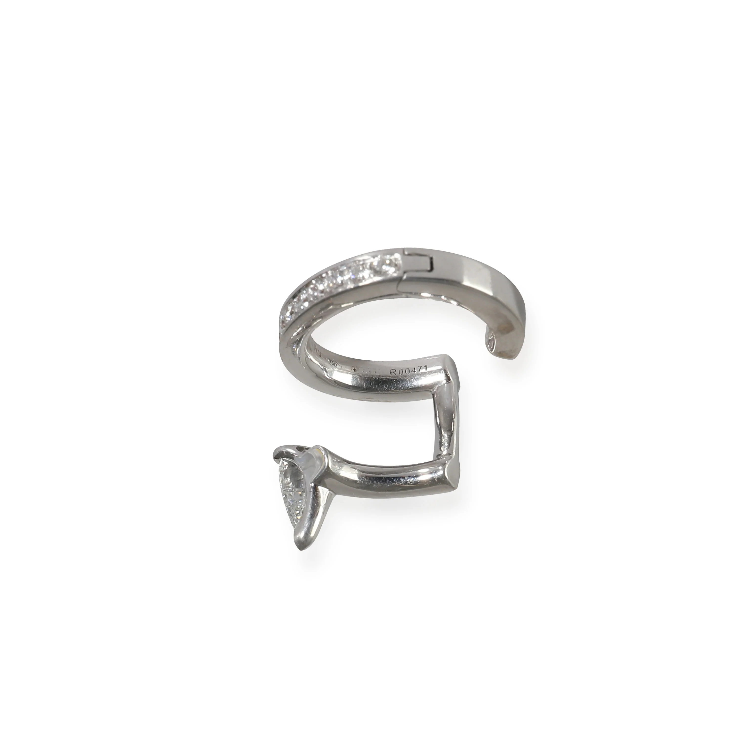 Serti sur Vide Earcuff in 18k White Gold 0.36 CTW - Image 4