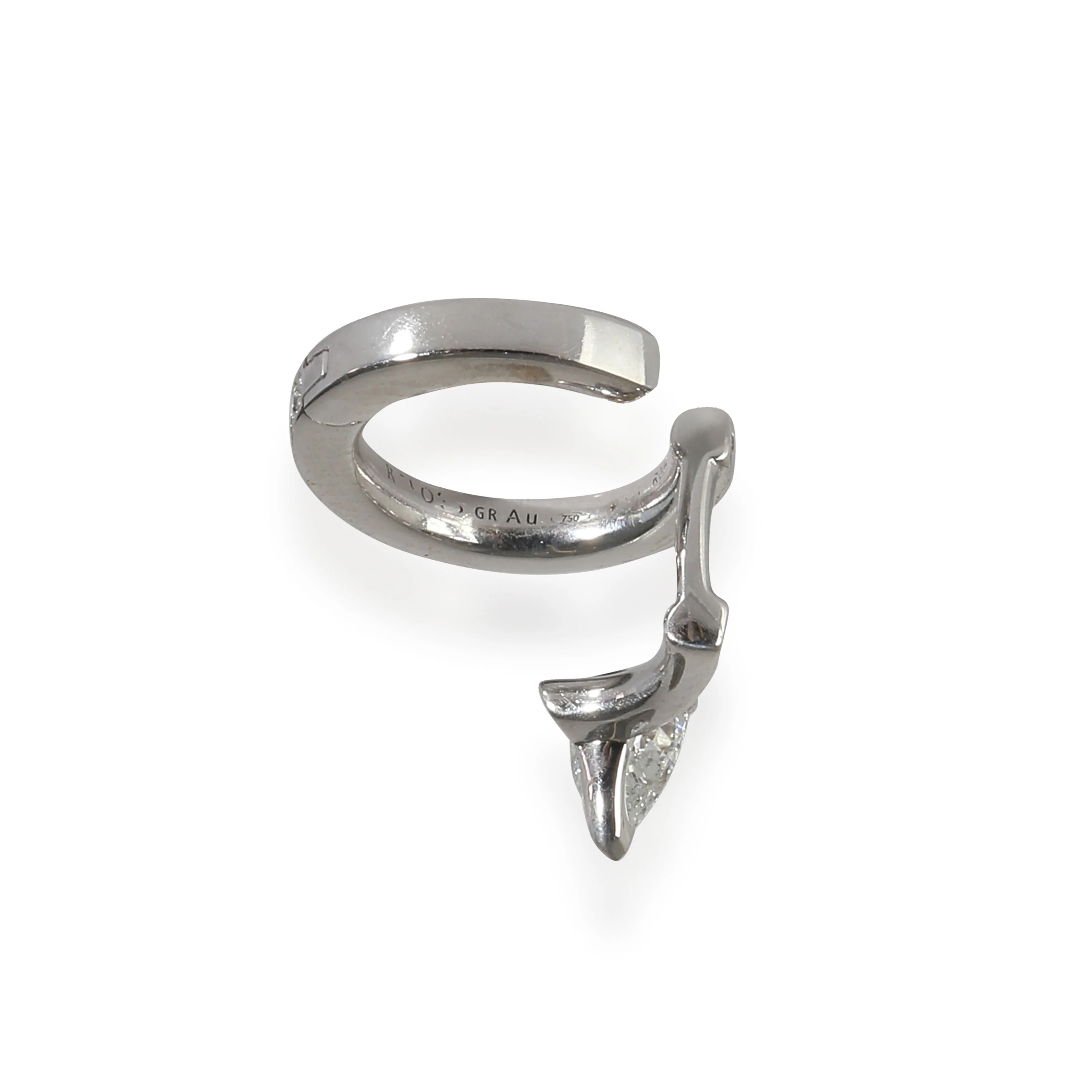 Serti sur Vide Earcuff in 18k White Gold 0.36 CTW - Image 5