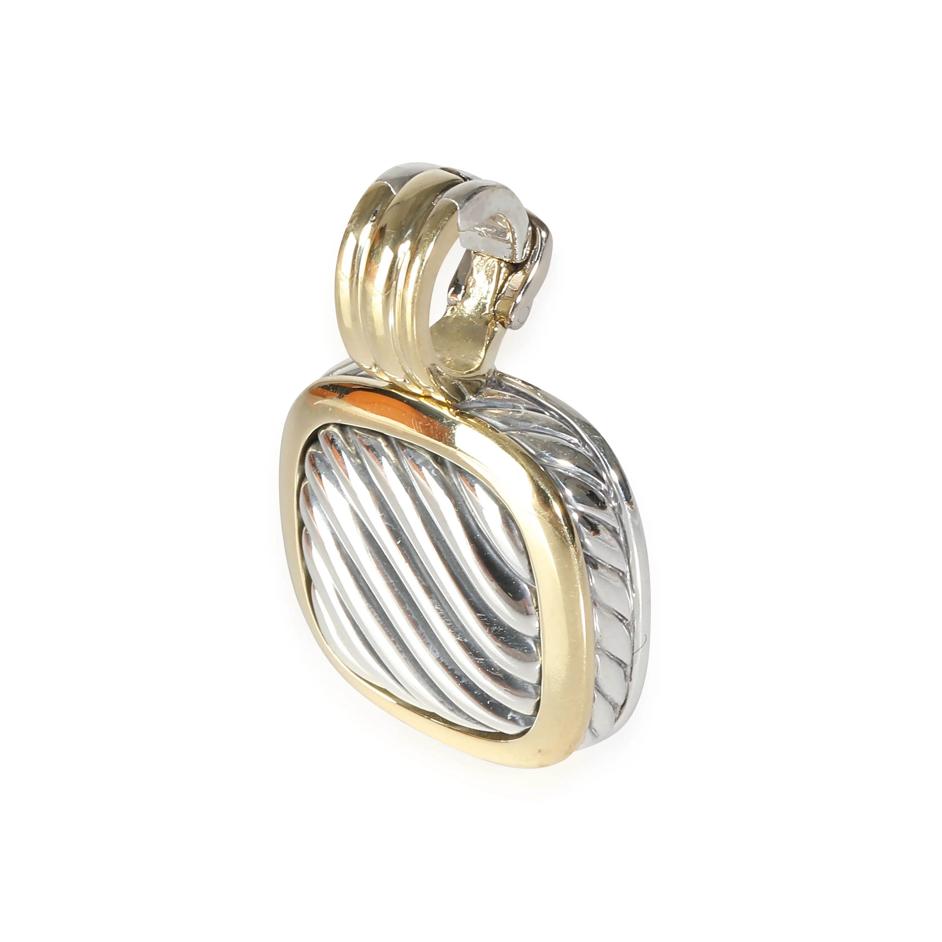 Sculpted Cable Enhancer Pendant in 18k Yellow Gold/Sterling Silver - Image 2
