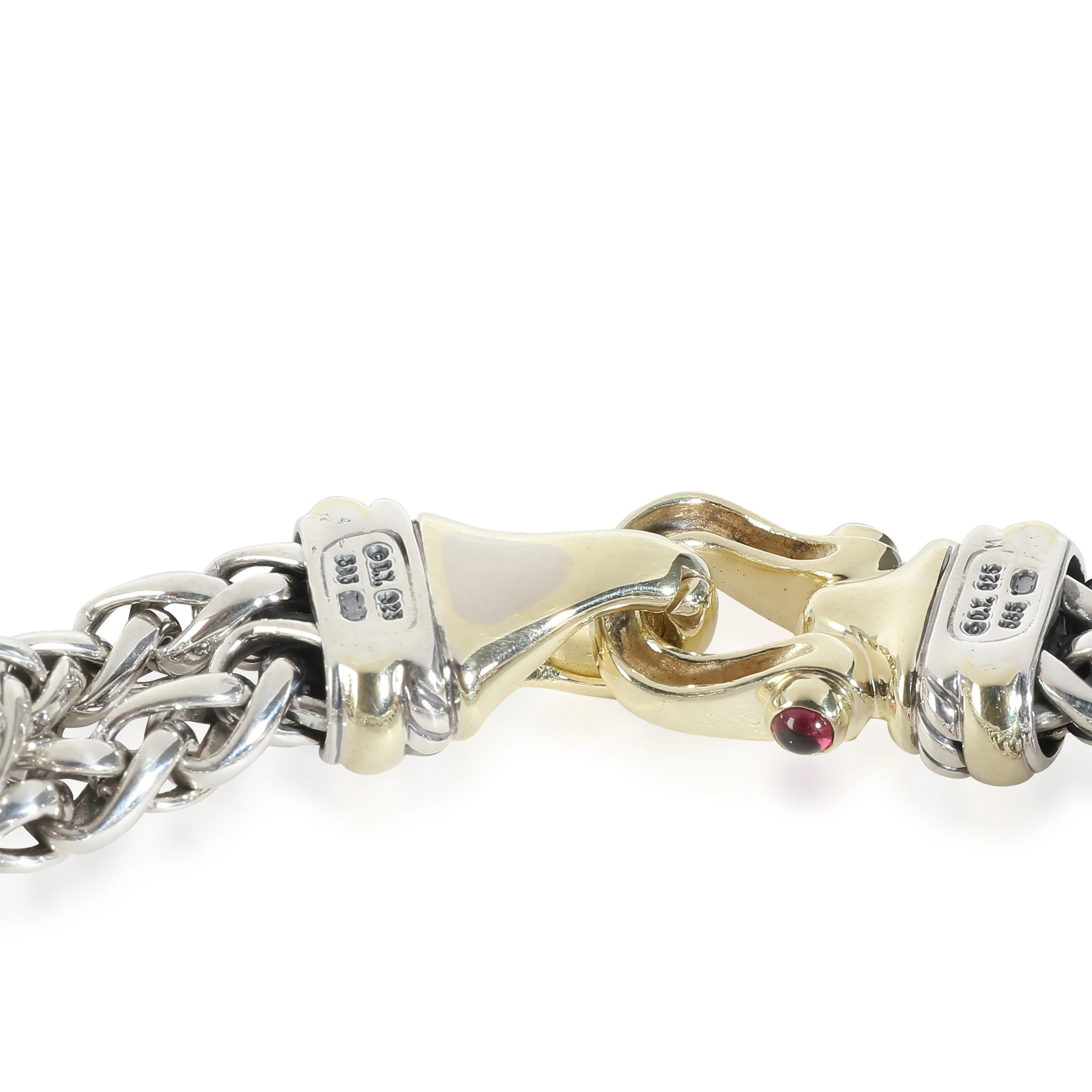 Buckle Garnet Bracelet in 14k Yellow Gold/Sterling Silver - Image 5