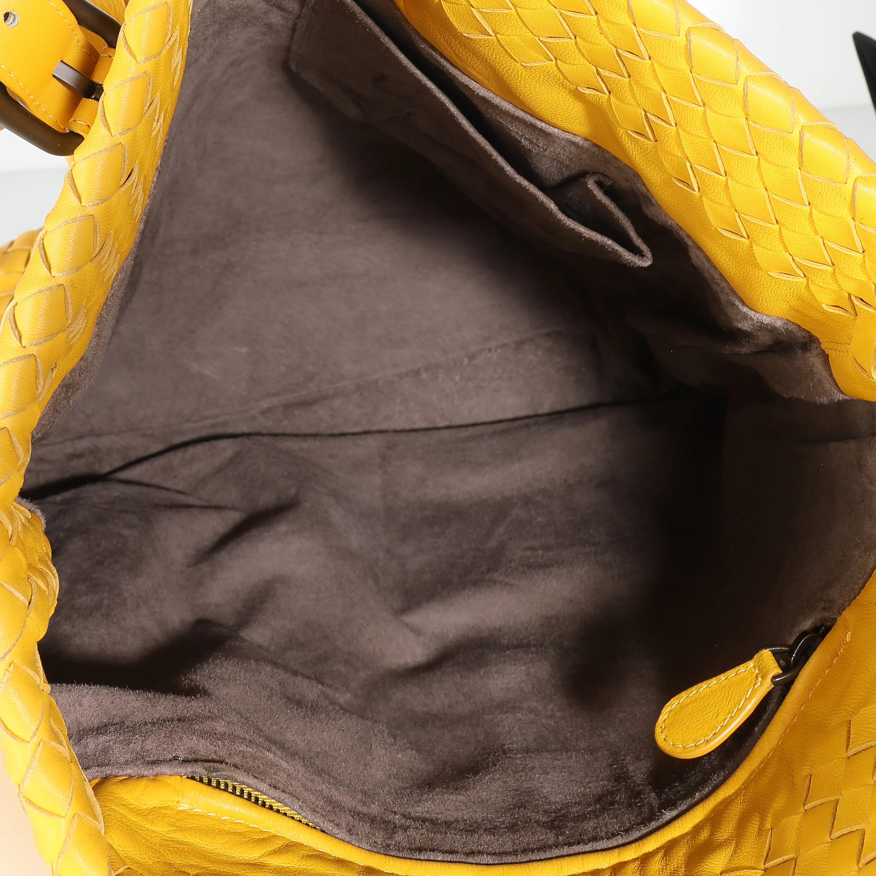 Yellow Intrecciato Nappa Vertical Shopper Tote - Image 7