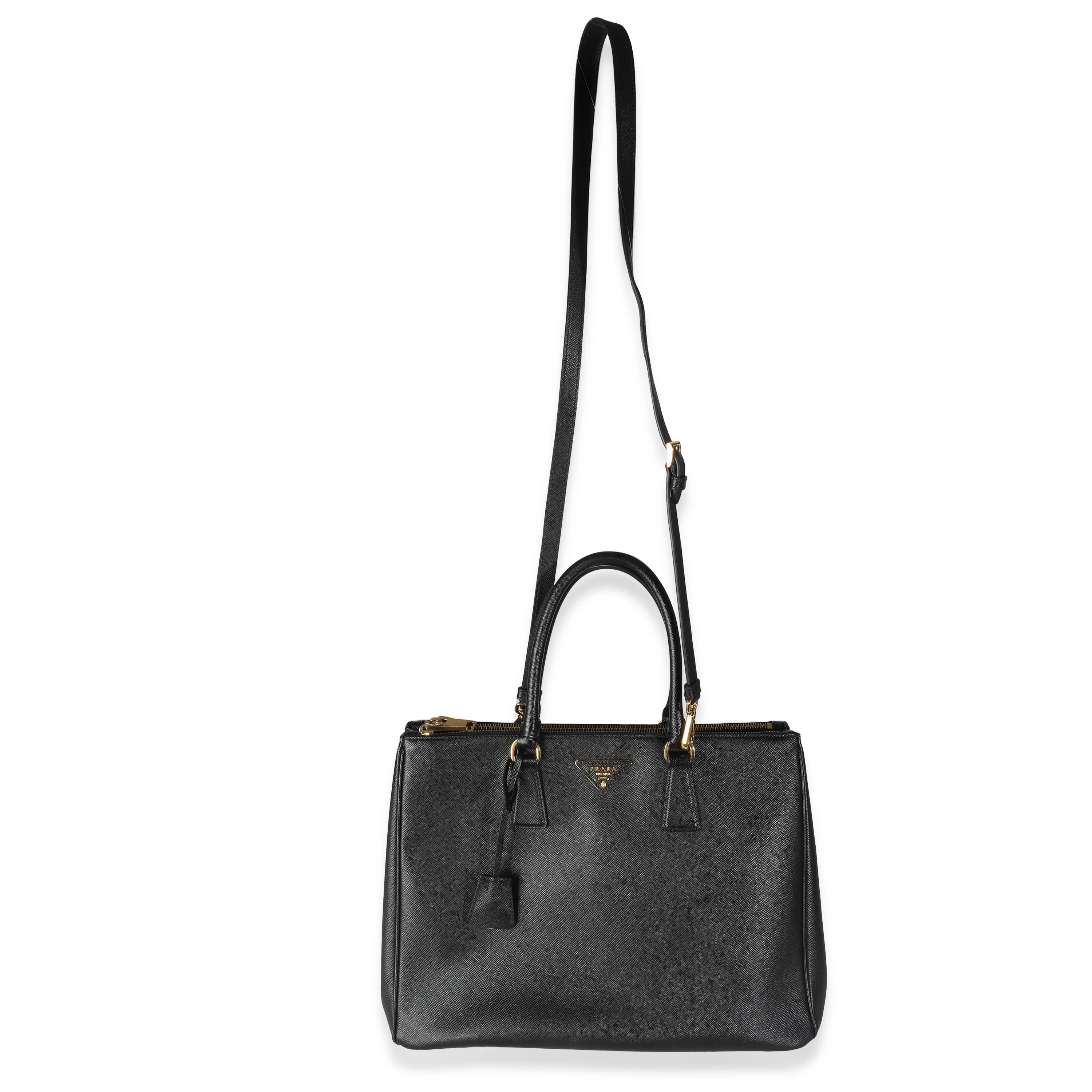Prada Black Saffiano Large Galleria Double Zip Tote - Image 8